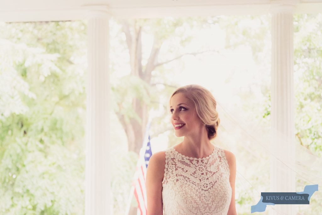 Bride on southern porch
