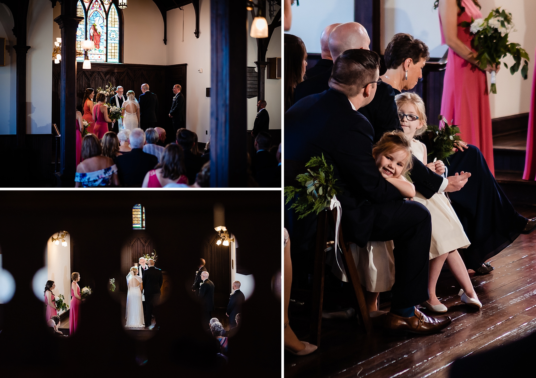 All Saints Chapel Wedding ceremony photos by Raleigh wedding photographers