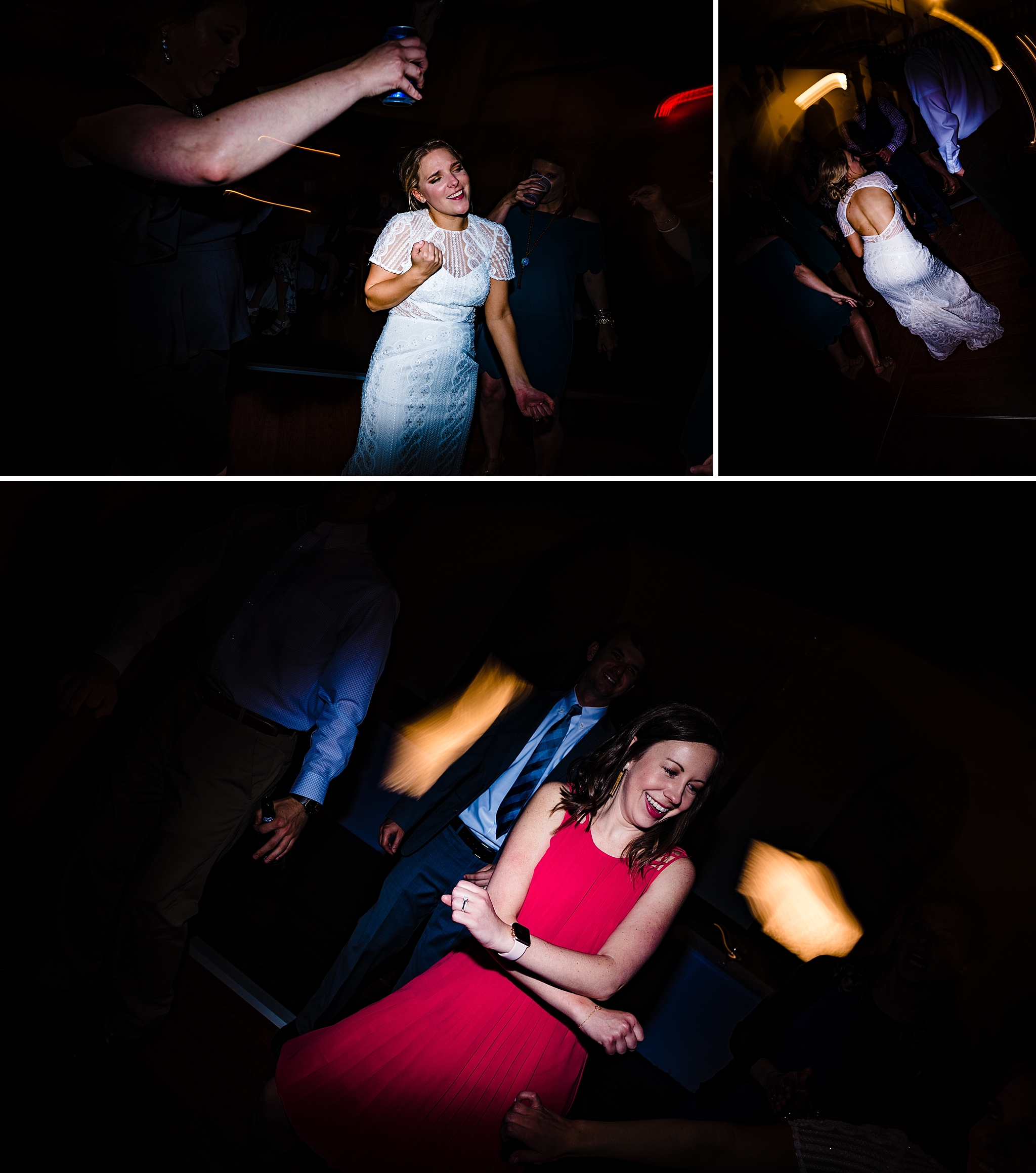 The bride and guests tear up the dance floor at All Saints Chapel in Raleigh, NC