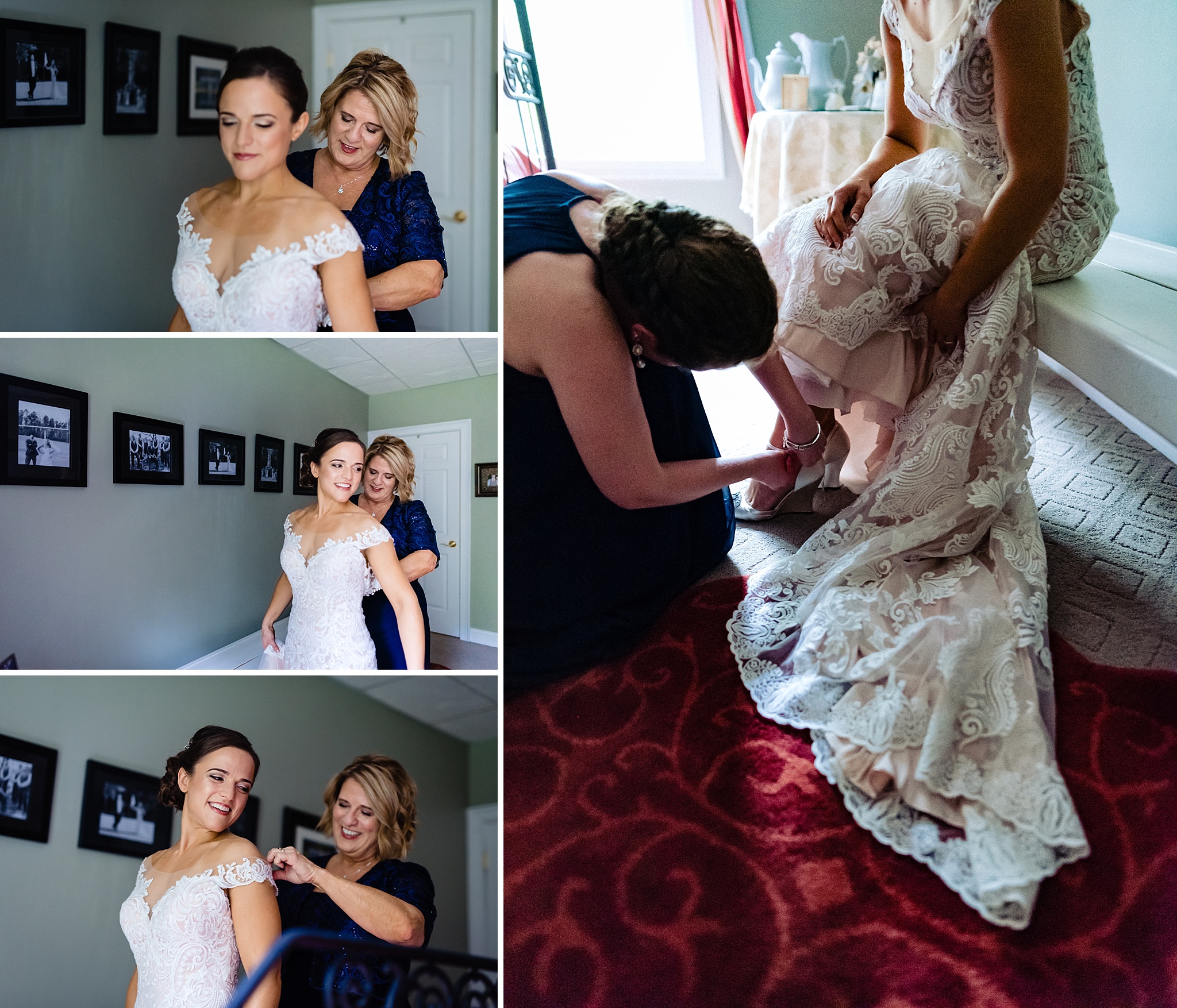 Getting ready with mother of the bride