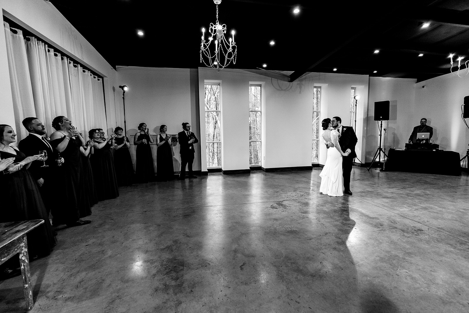 Bride and groom share their first dance at The Meadows Raleigh