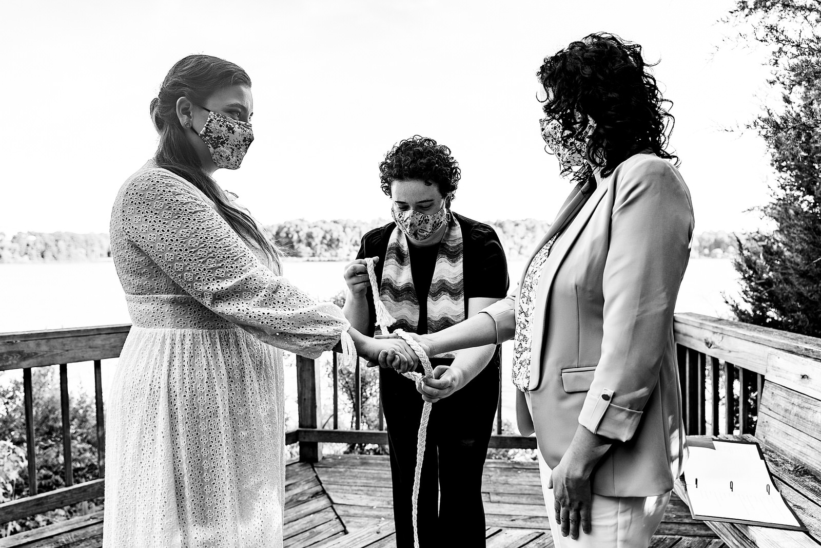 Magical Weddings by Carly performs a hand-fasting ceremony for two brides during their same-sex elopement in Raleigh, NC