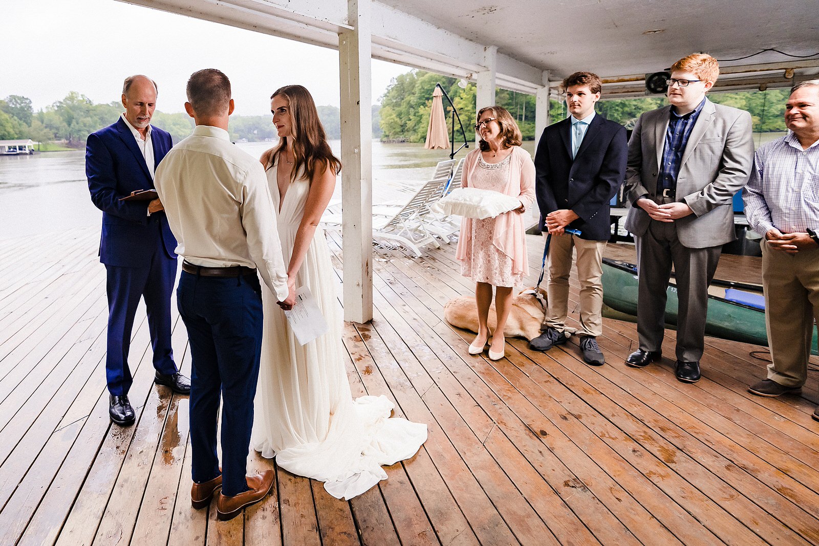 immediate family watches a microwedding. The couple's initial plans were derailed because of Covid19