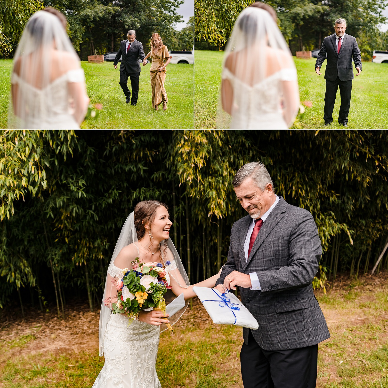 Bride's first look with her stepdad