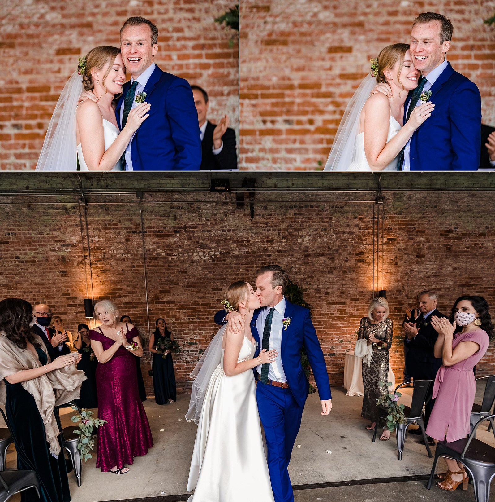 This couple's reactions after their first kiss as husband and wife are adorable!