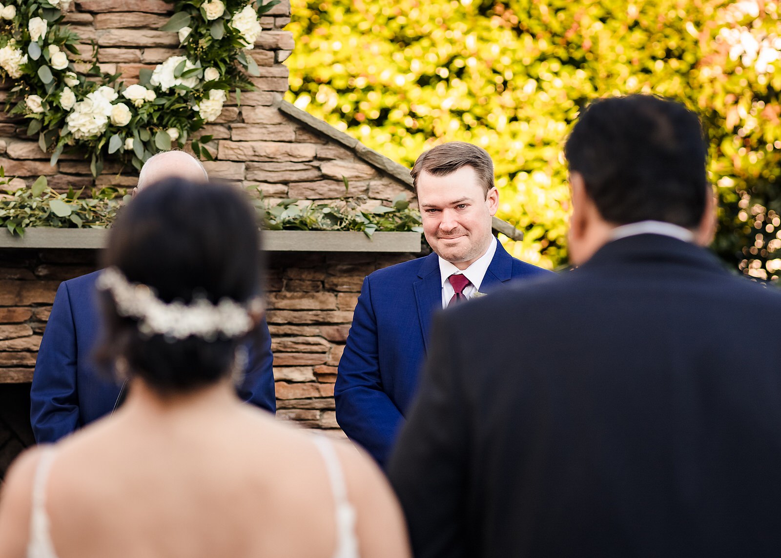 Don't you just love the groom's reaction to seeing the bride? And hers too!