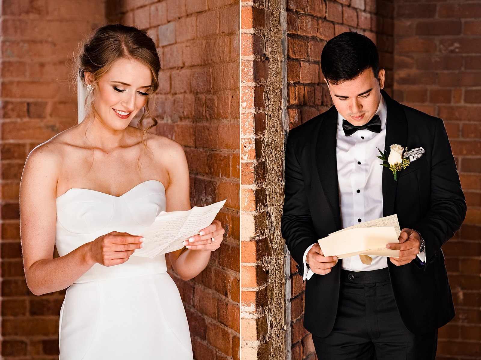 This couple exchanged letters without seeing one another before the ceremony