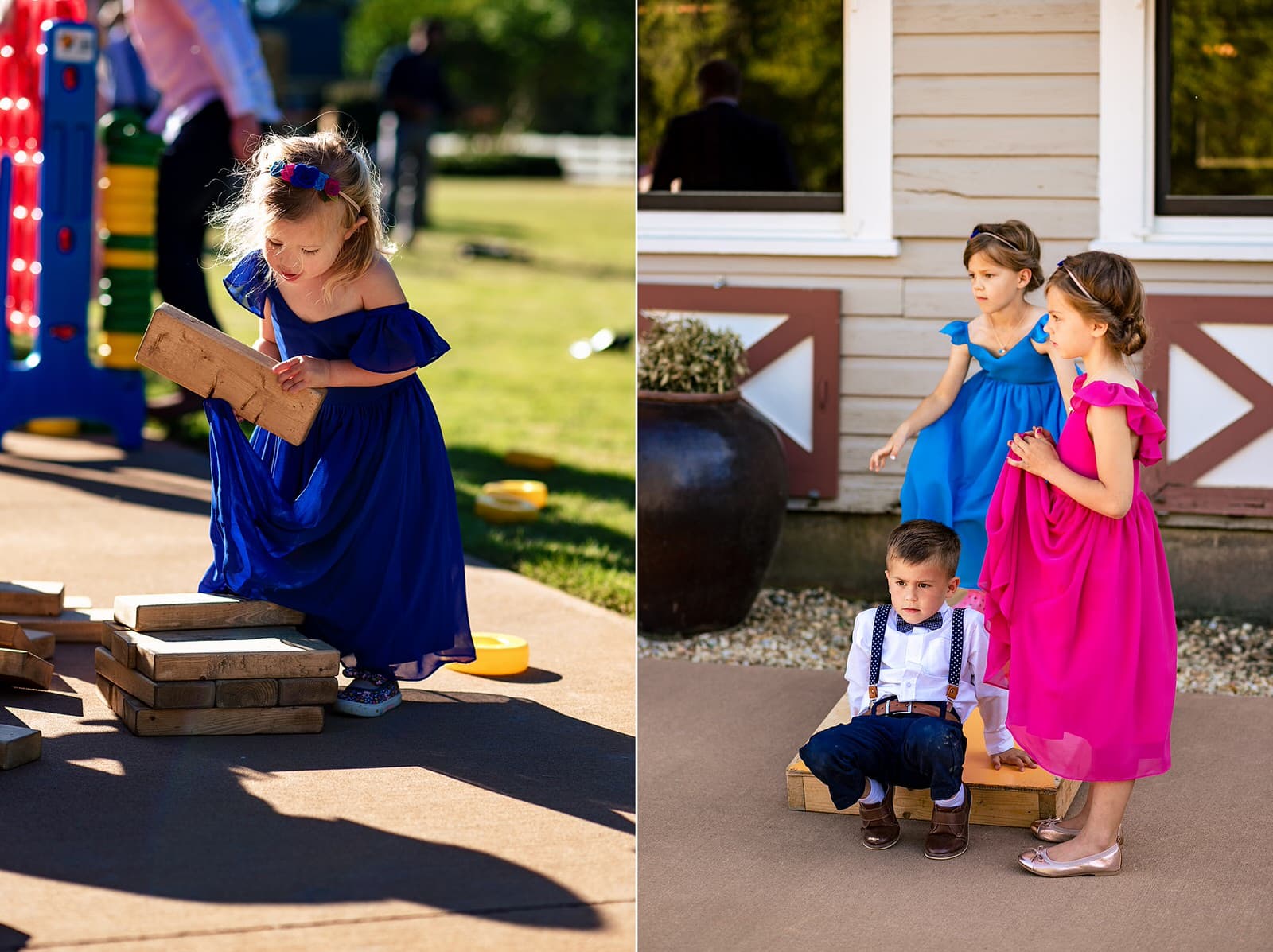 Outdoor reception and cocktail hour ideas - lawn games!