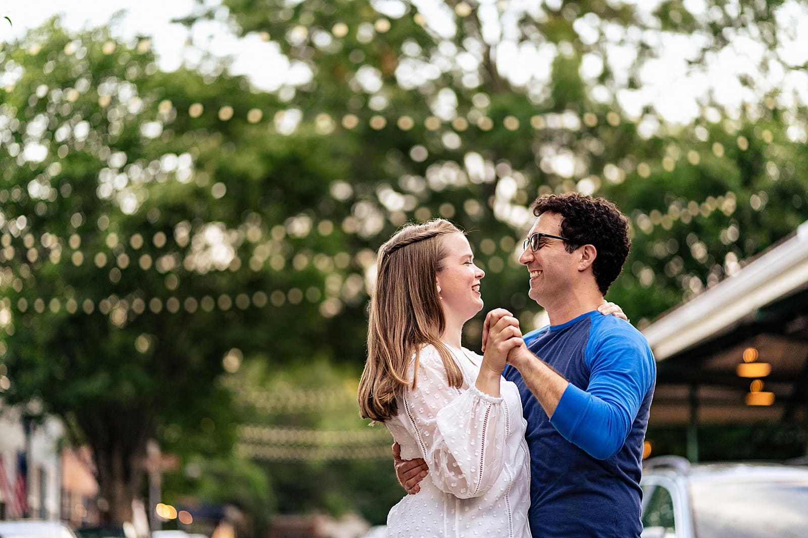 With its cobblestone streets and string lights, City Market in downtown Raleigh makes for a great engagement session location