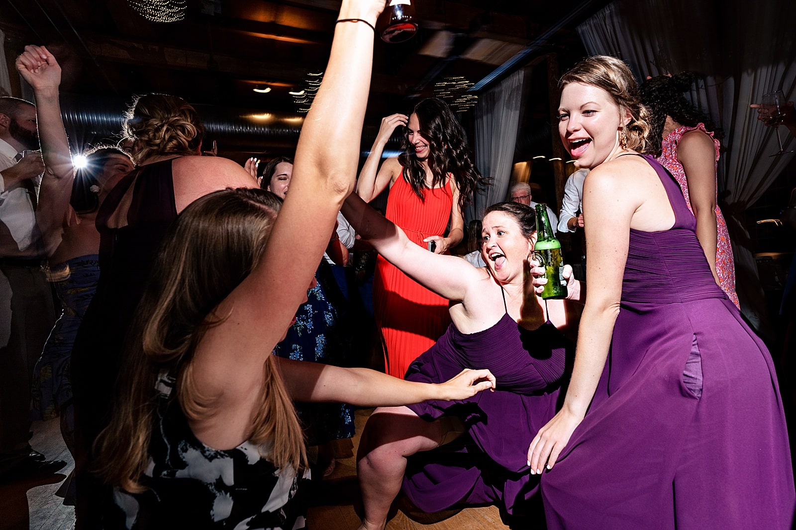 bridesmaids breaking it down on the dancefloor? Sign of a great night