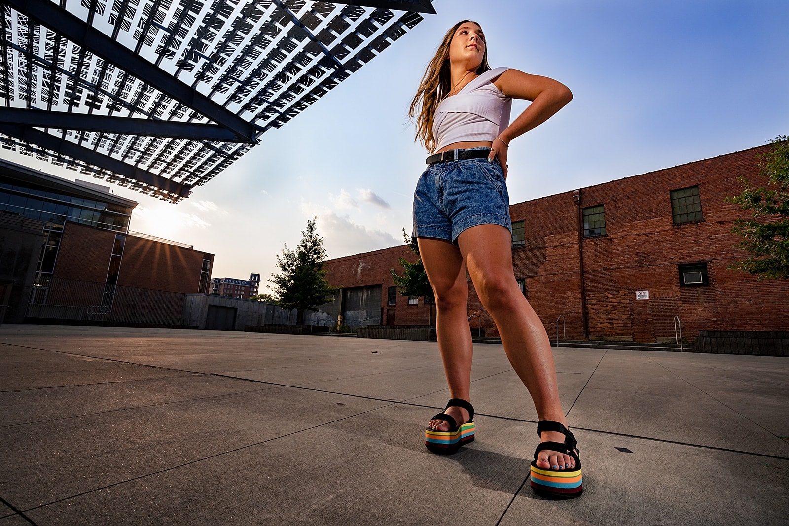 Raleigh senior portraits at the warehouse district