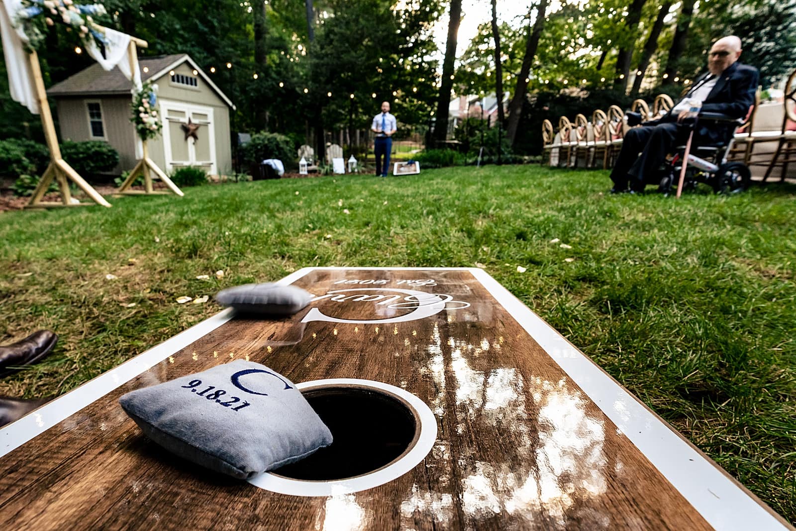 Yard games are a must for a DIY wedding in the backyard