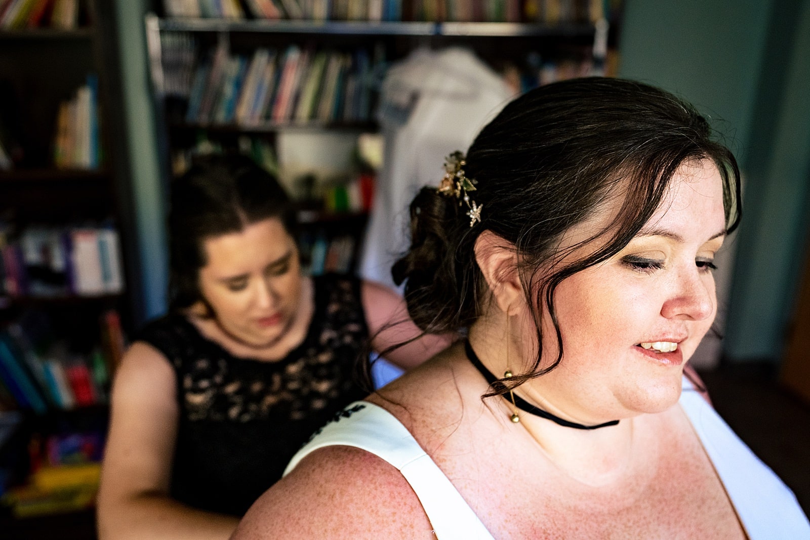 same sex wedding - these brides chose to get ready together on their wedding day, parting only to put on dresses before a first look