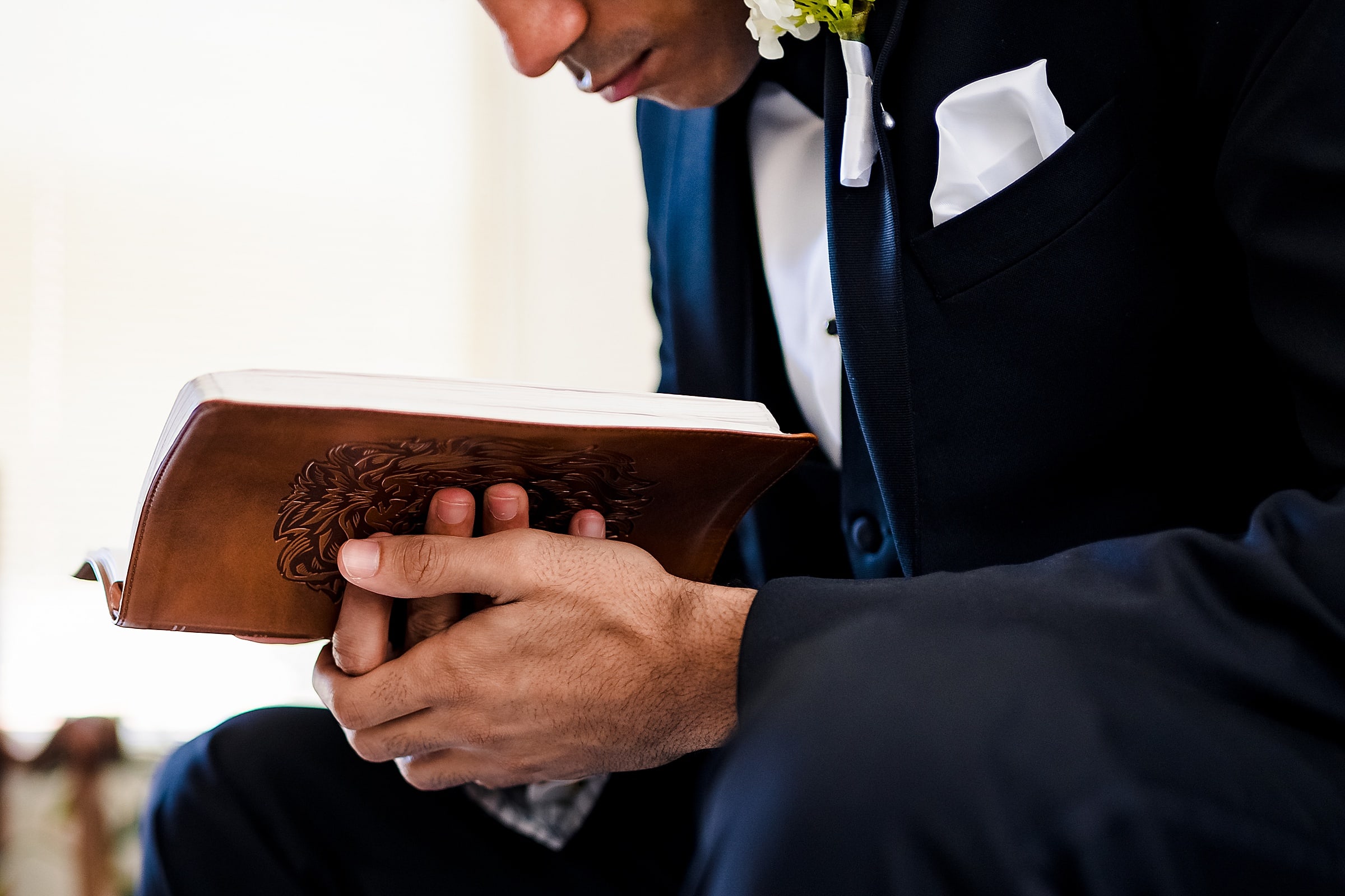 Groom takes a quiet moment for prayer before the ceremony | photos by Kivus & Camera