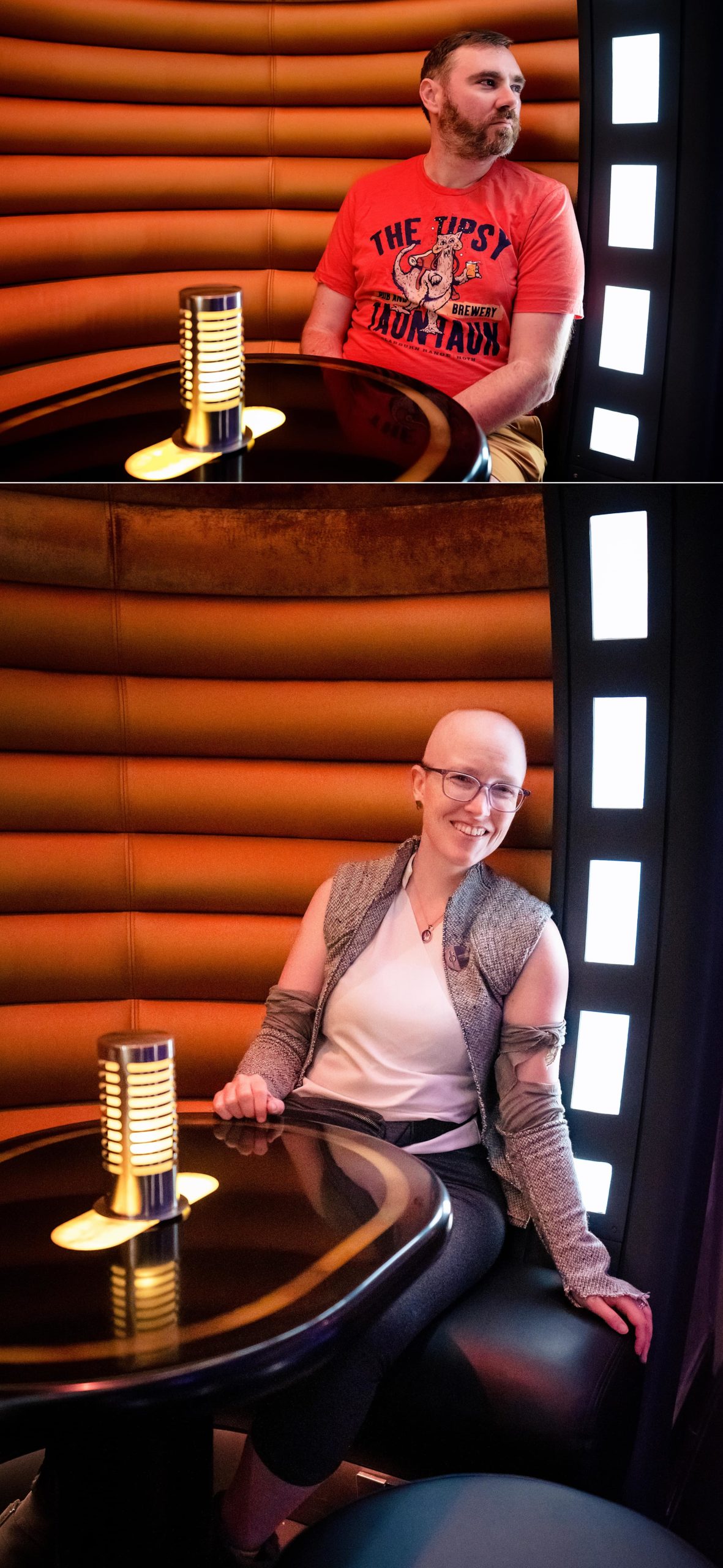 Posing as (bald) Rey at the Star Wars Hotel at Disney