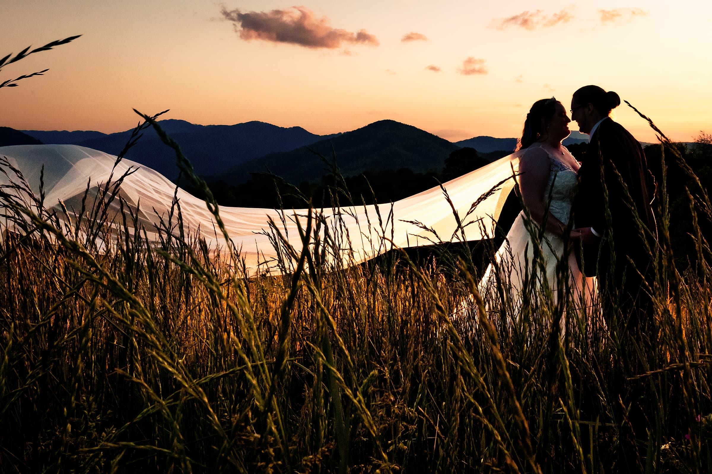 Epic mountain wedding portraits at The Ridge Asheville | NC wedding photographers Kivus & Camera