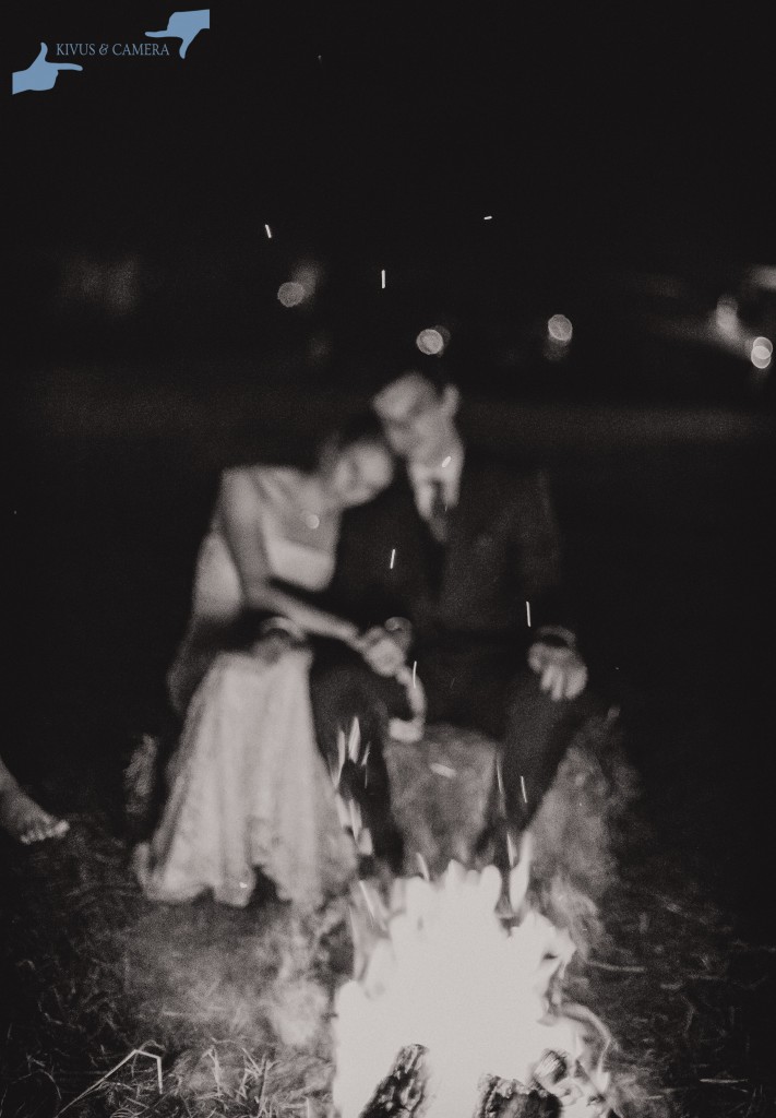 Couple at bonfire