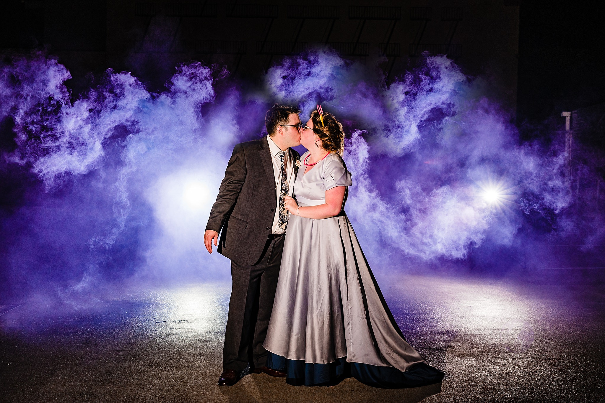 Downtown Raleigh Wedding, Smokebomb Photography, Nighttime wedding photography, Magmod Wedding photography