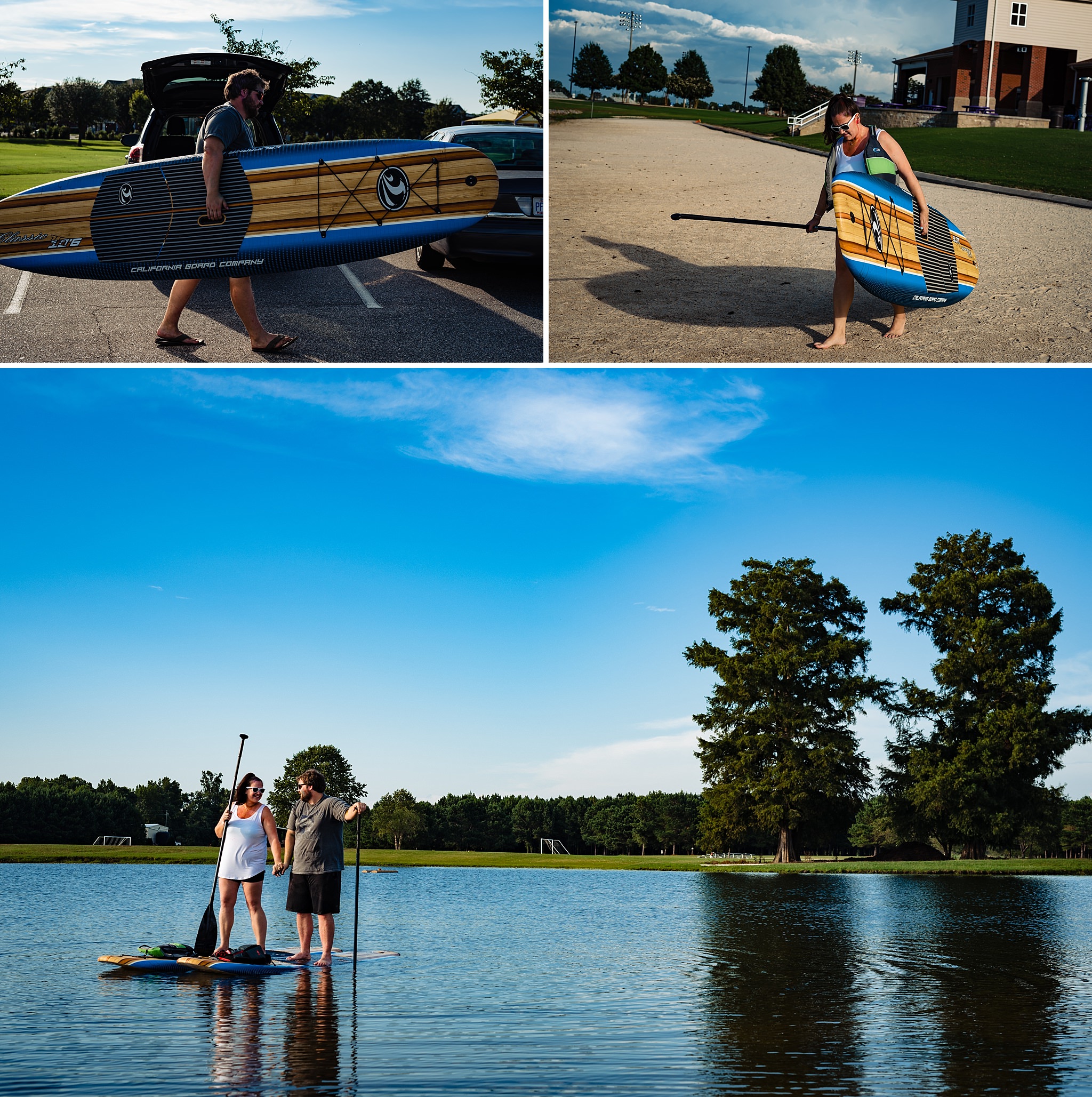 fun engagement photo ideas paddleboarding