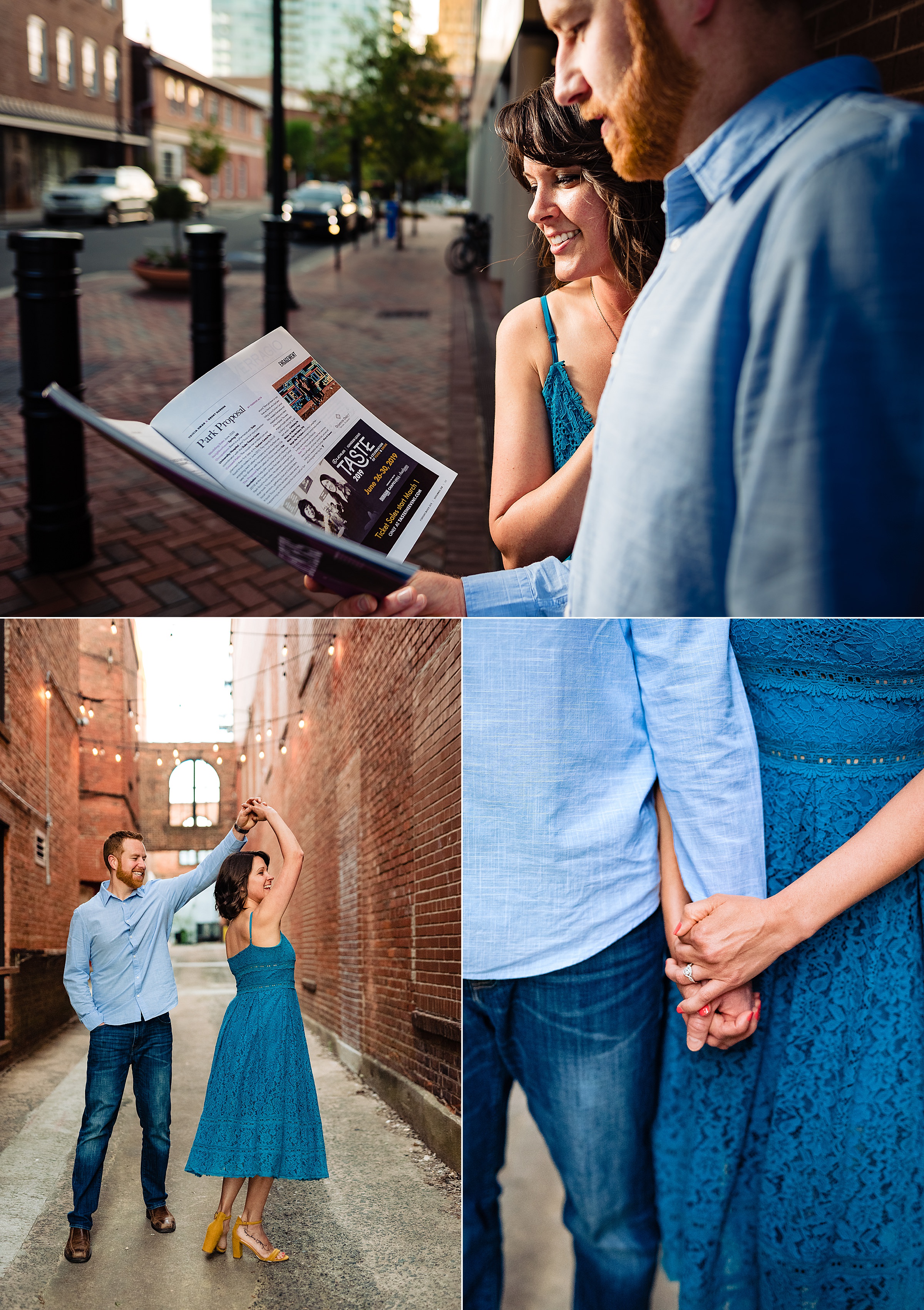 Downtown Durham Engagement Photos at Alley 26