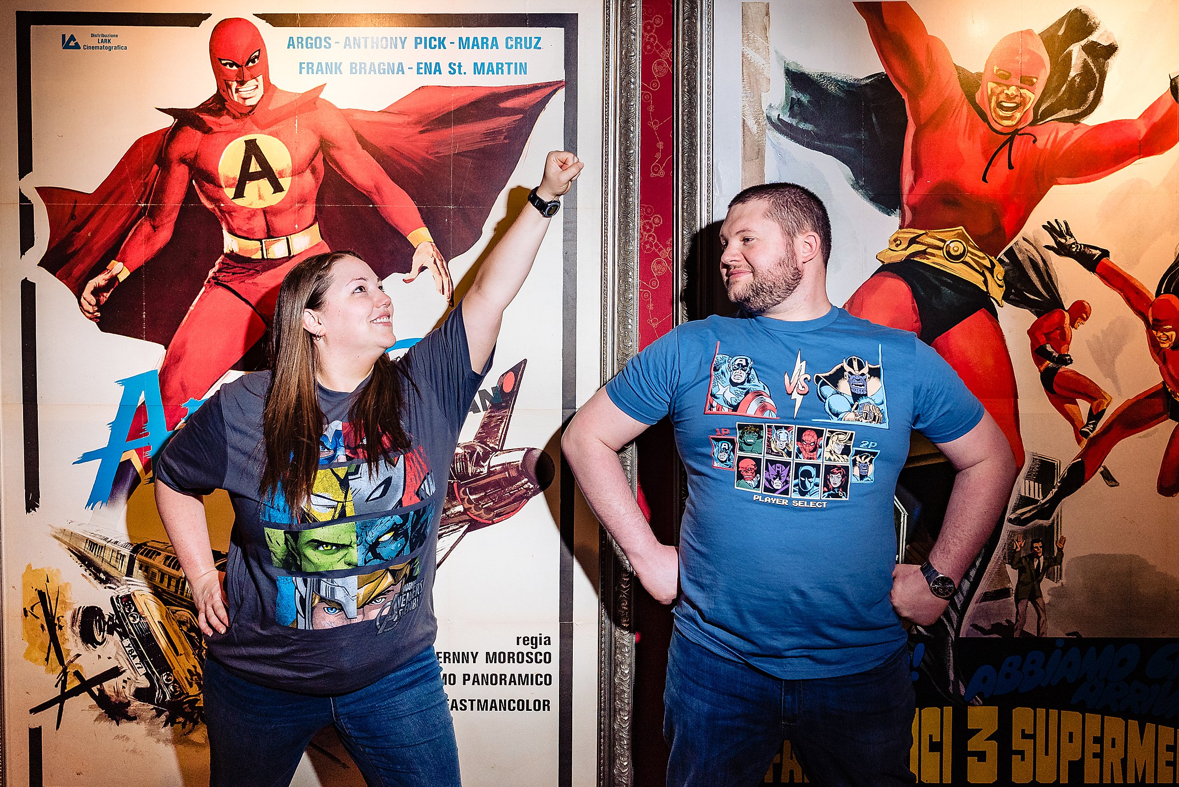 Superhero movie engagement session. Raleigh Engagement Photography