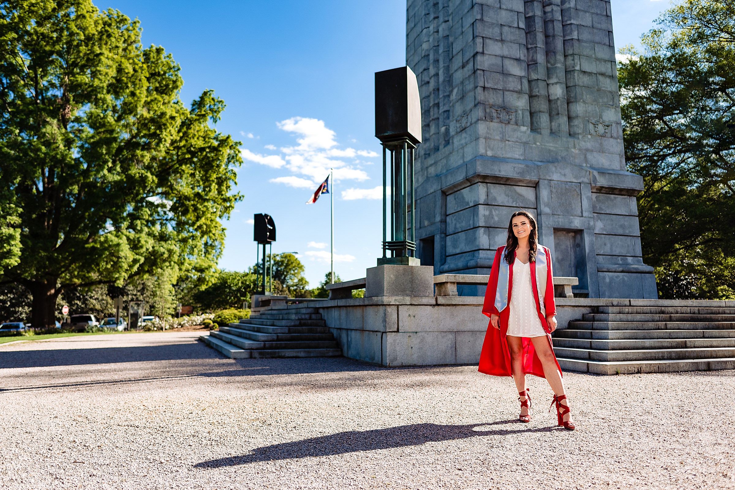 NC State Graduation Portraits - Senior photos in front of the Bell Tower
