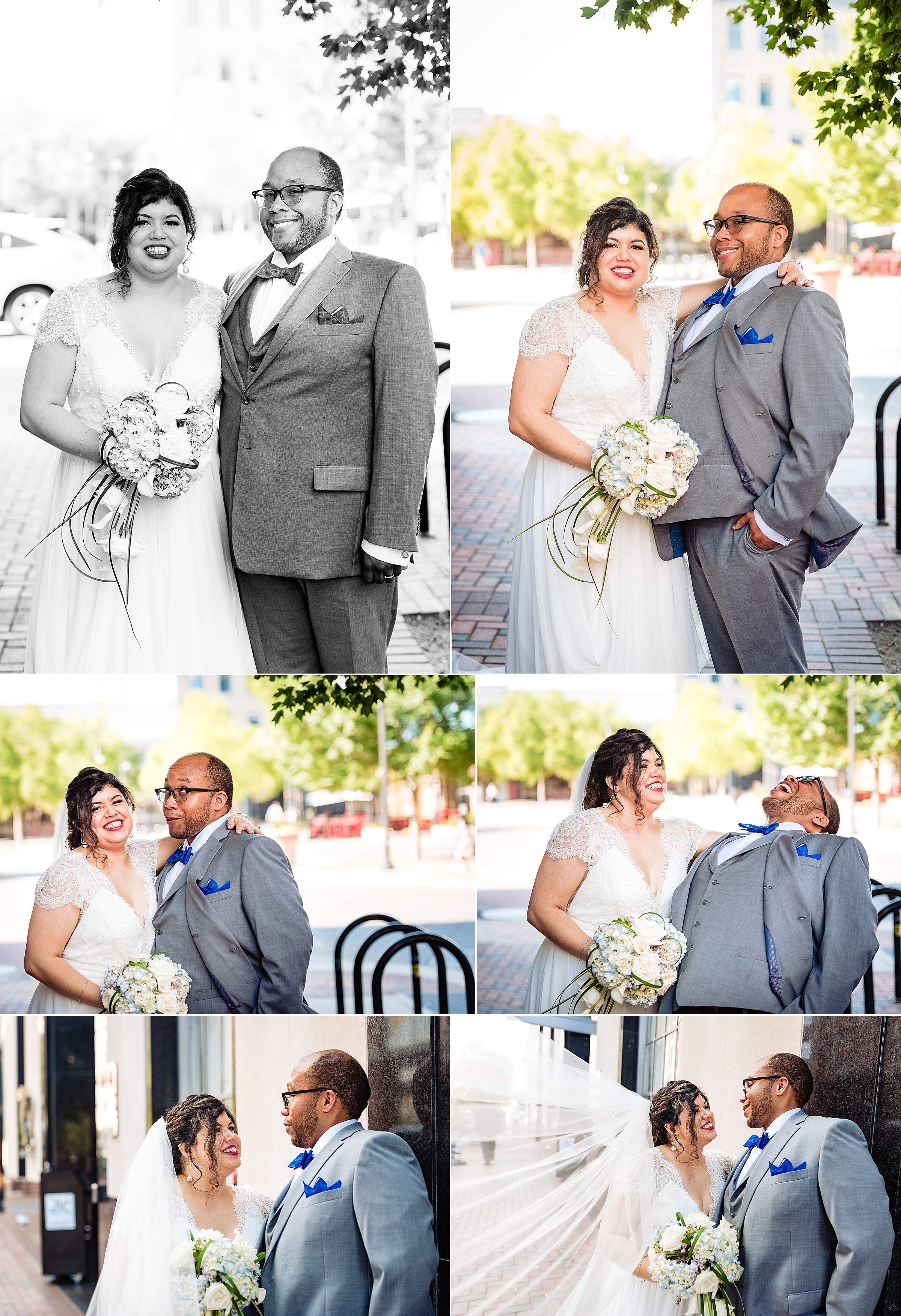 Fun bride and groom portraits | 21C Wedding, 21C Durham, Multicultural wedding, Durham wedding, Durham wedding photographers | kivusandcamera.com