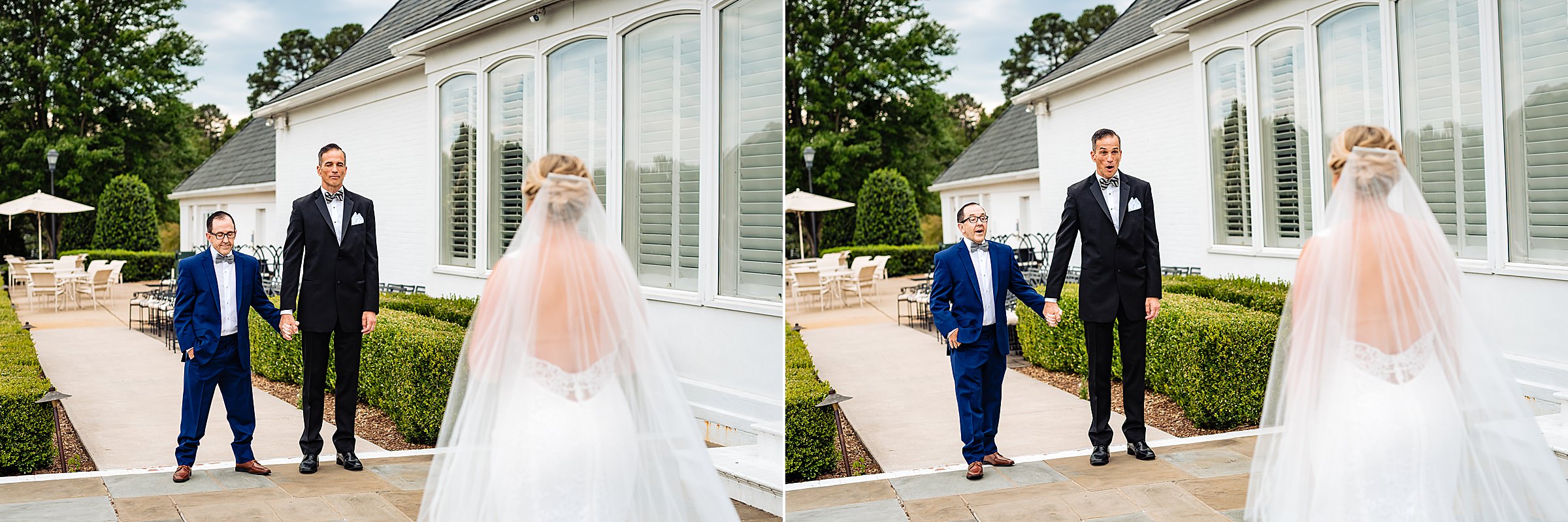 First Look with Dads | Hope Valley Country Club Wedding, Wedding, North Carolina Wedding Photographers, Durham Wedding Photographers, Country Club Wedding | kivusandcamera.com