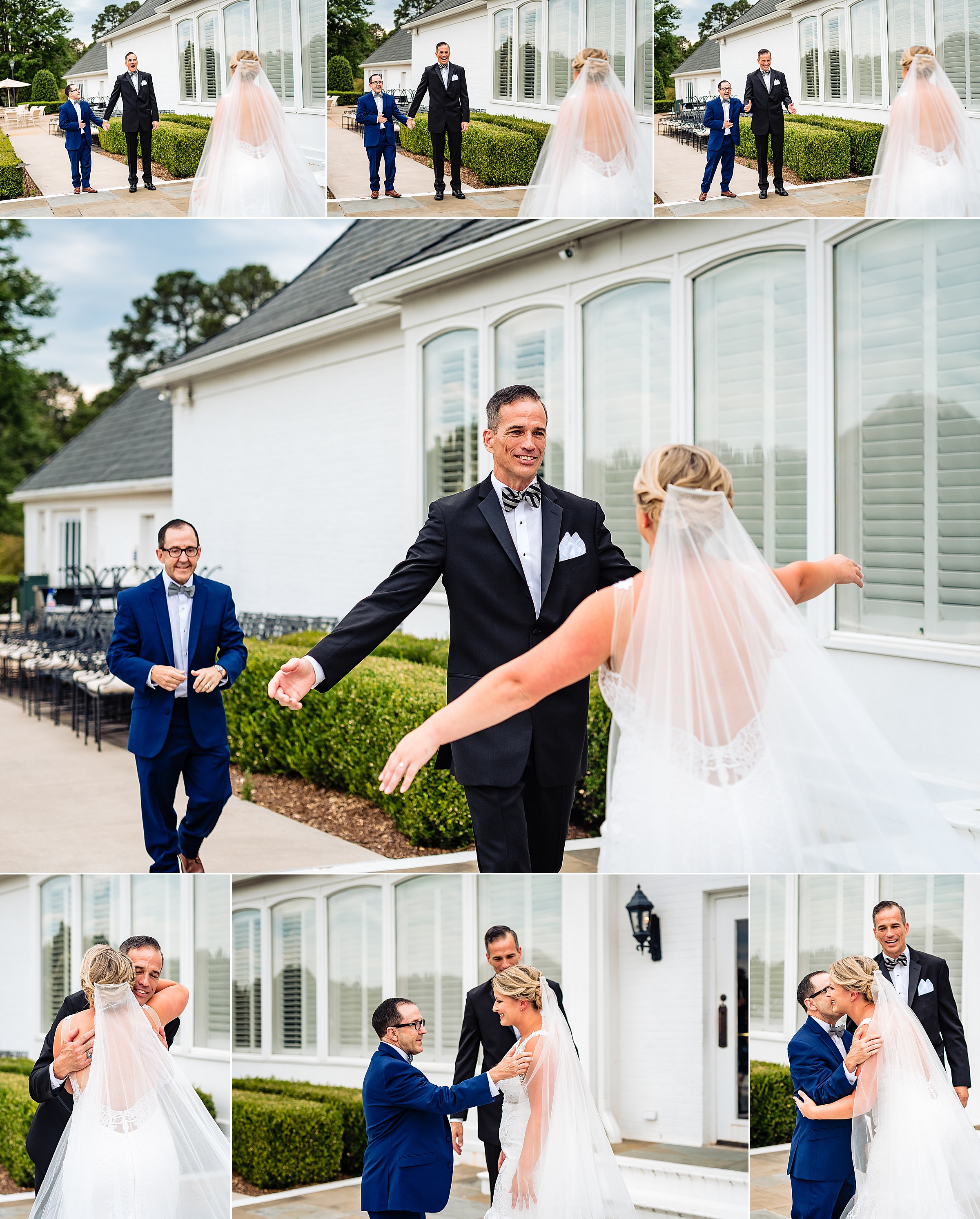 First Look with Dads | Hope Valley Country Club Wedding, Wedding, North Carolina Wedding Photographers, Durham Wedding Photographers, Country Club Wedding | kivusandcamera.com