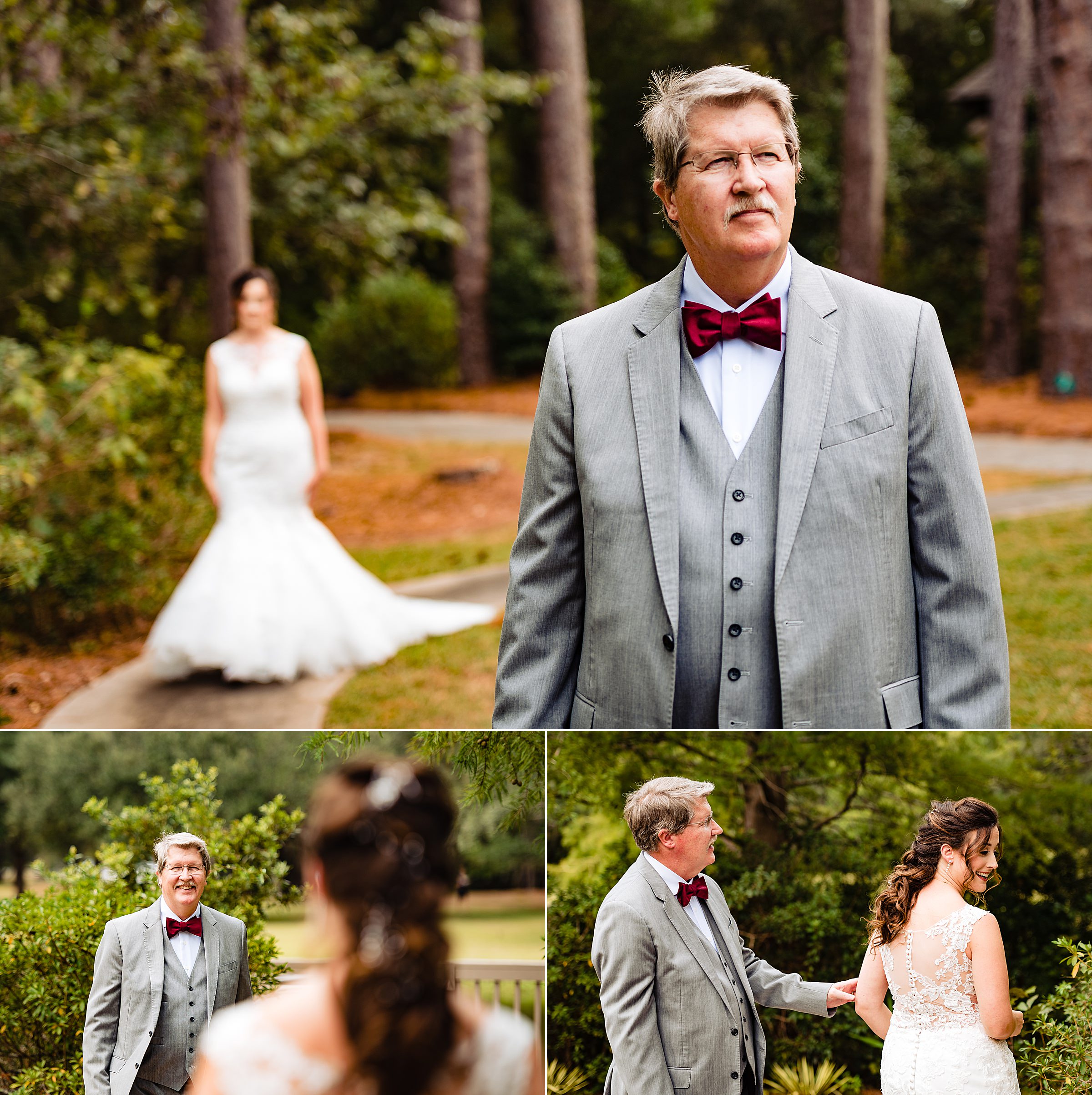 First look with dad | Brookgreen Gardens, Brookgreen Gardens Wedding, Carolina Wedding, Colorful Wedding, Emotional Wedding, kivusandcamera.com, South Carolina Wedding, Southern Wedding