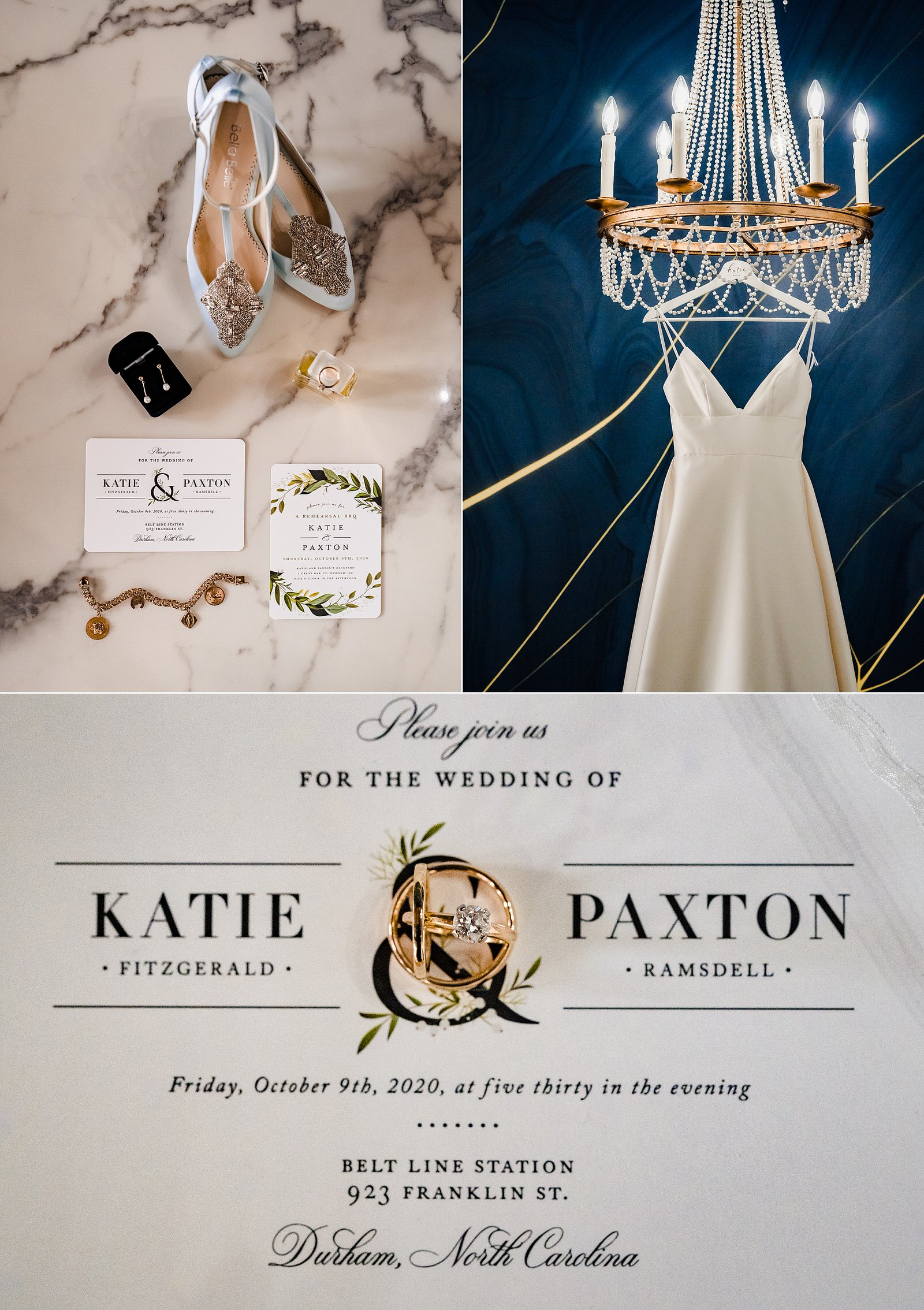 Wedding day details at the Cotton Room in Durham