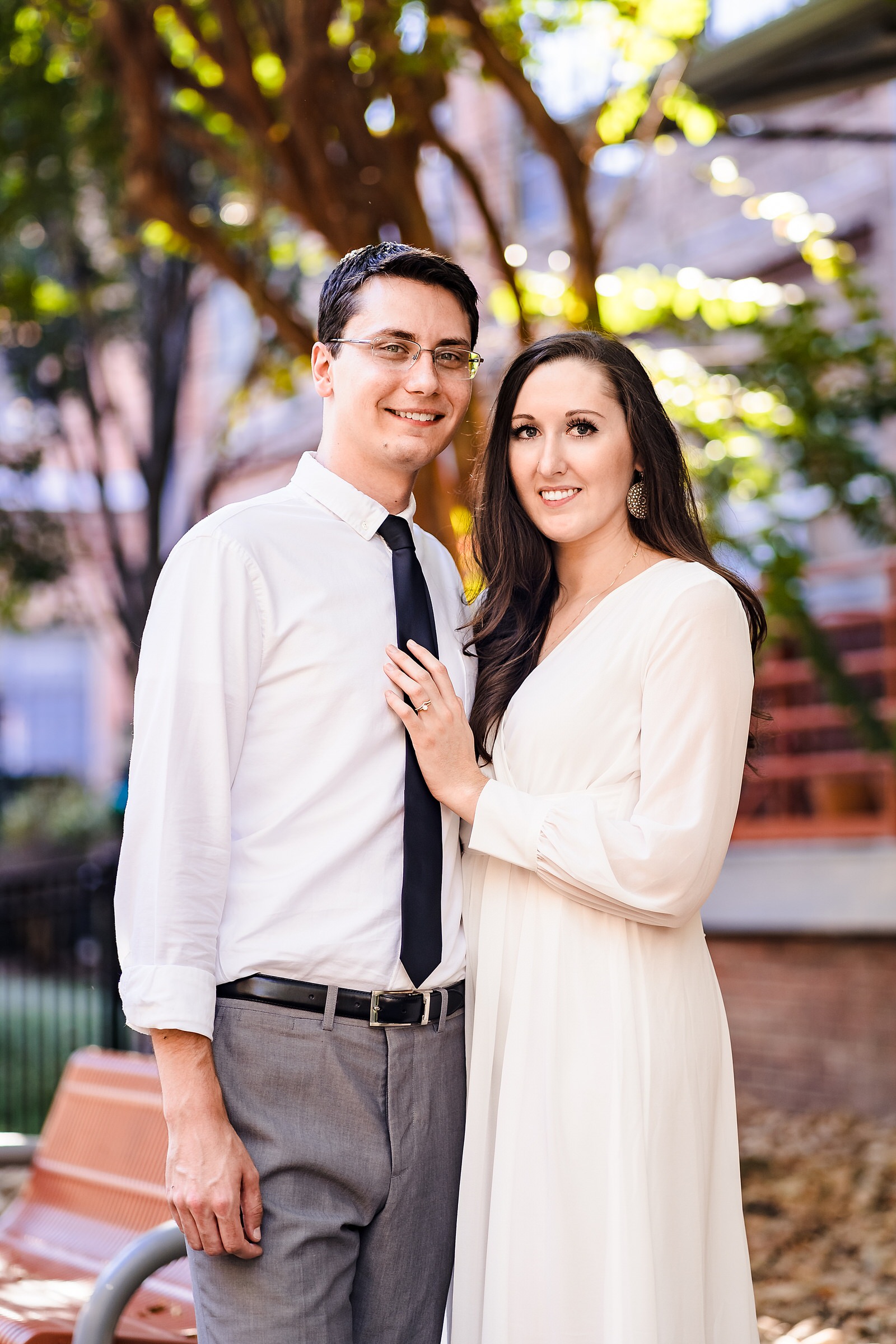 Newlyweds pose for portraits