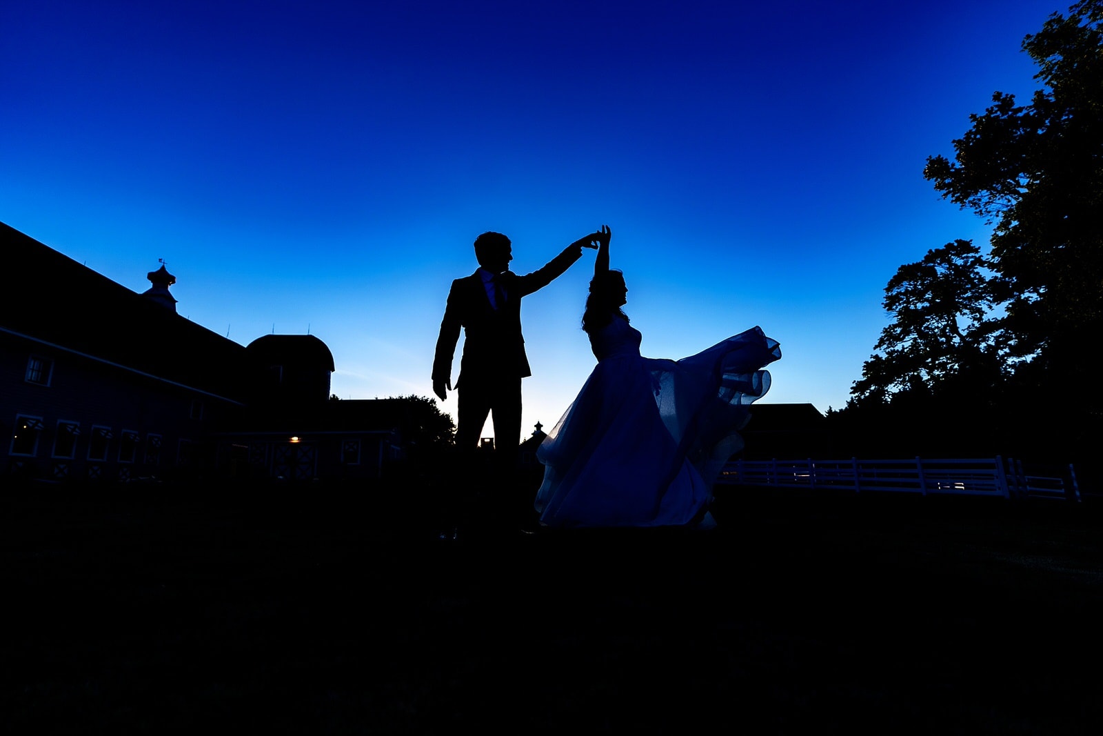 Wakefield Barn Wedding Silhouette