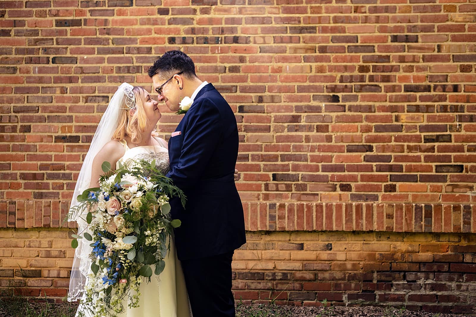 wedding portraits at the old Murphey School in Durham, NC