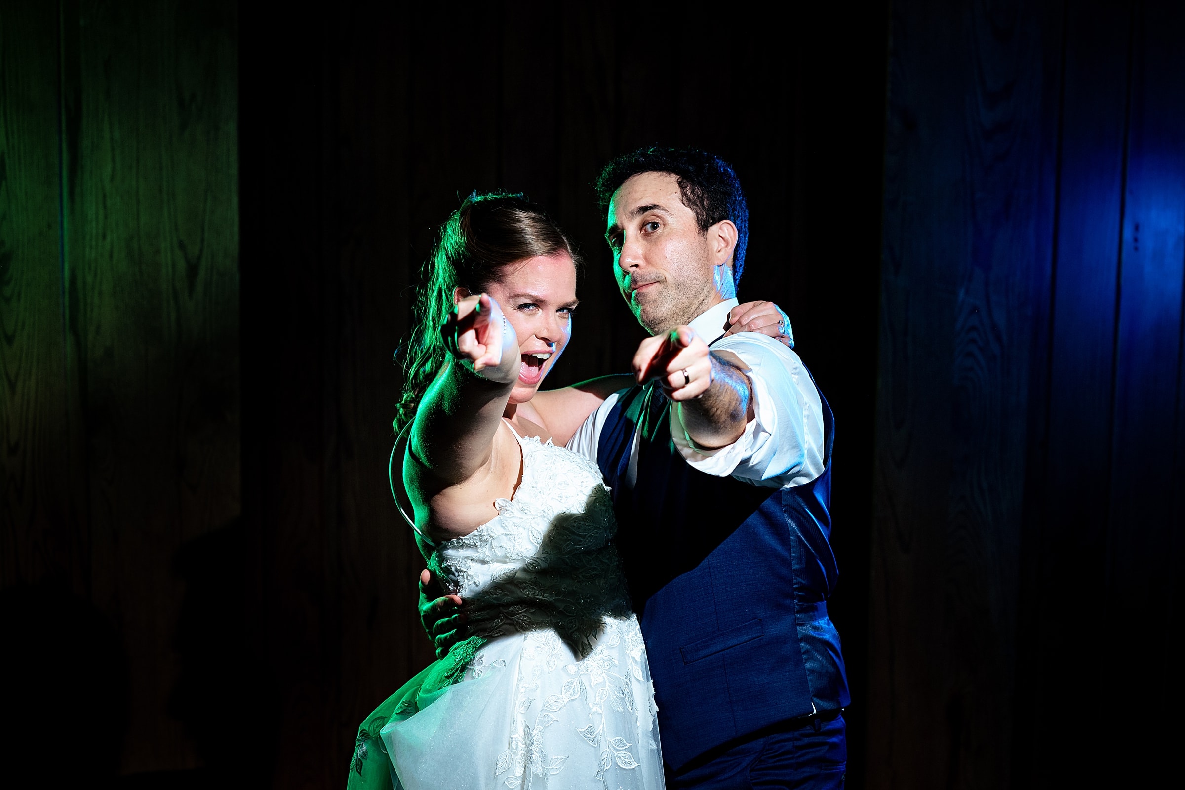 After dark creative and colorful wedding portraits