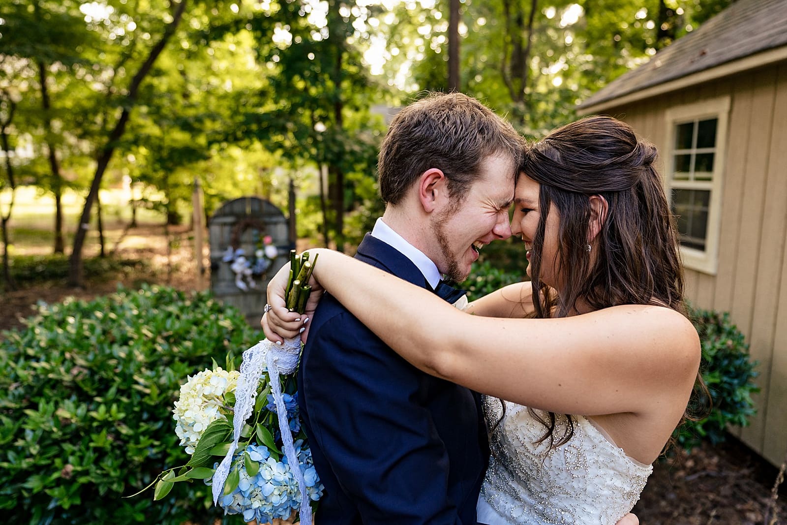 This couple had a DIY wedding in the groom's parents' backyard