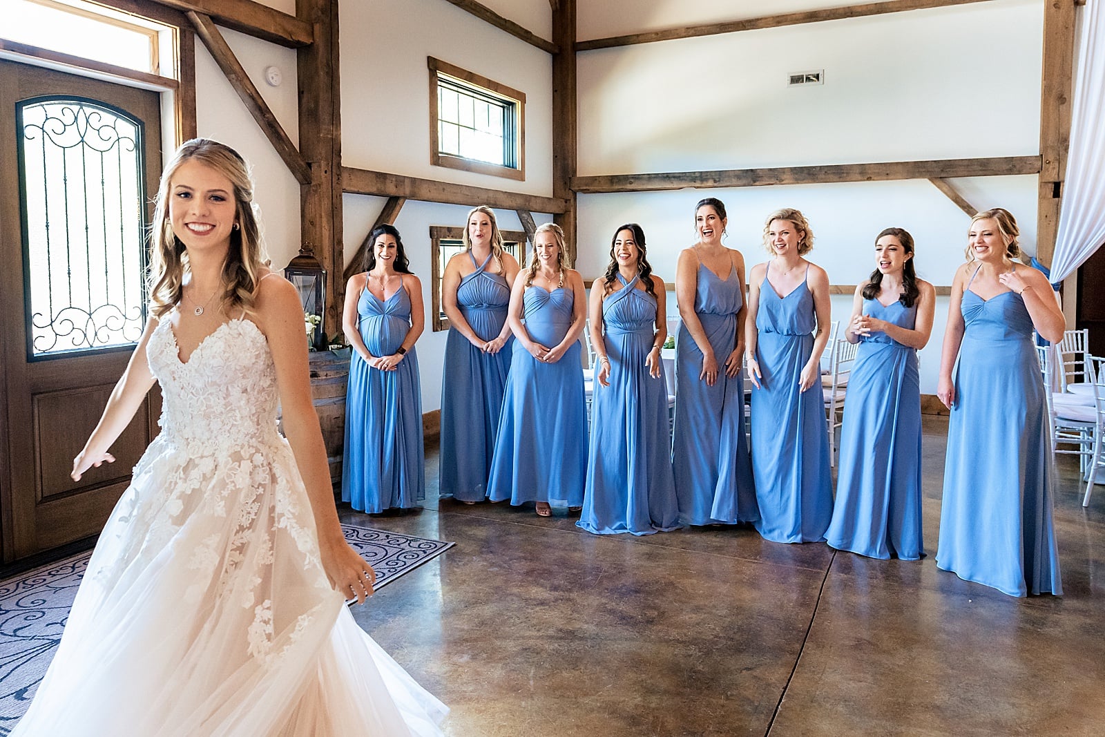 doing a first look with your bridesmaids is a great idea