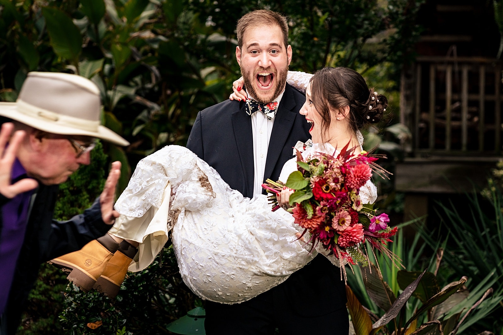 this couple had the most fun people in their wedding party!