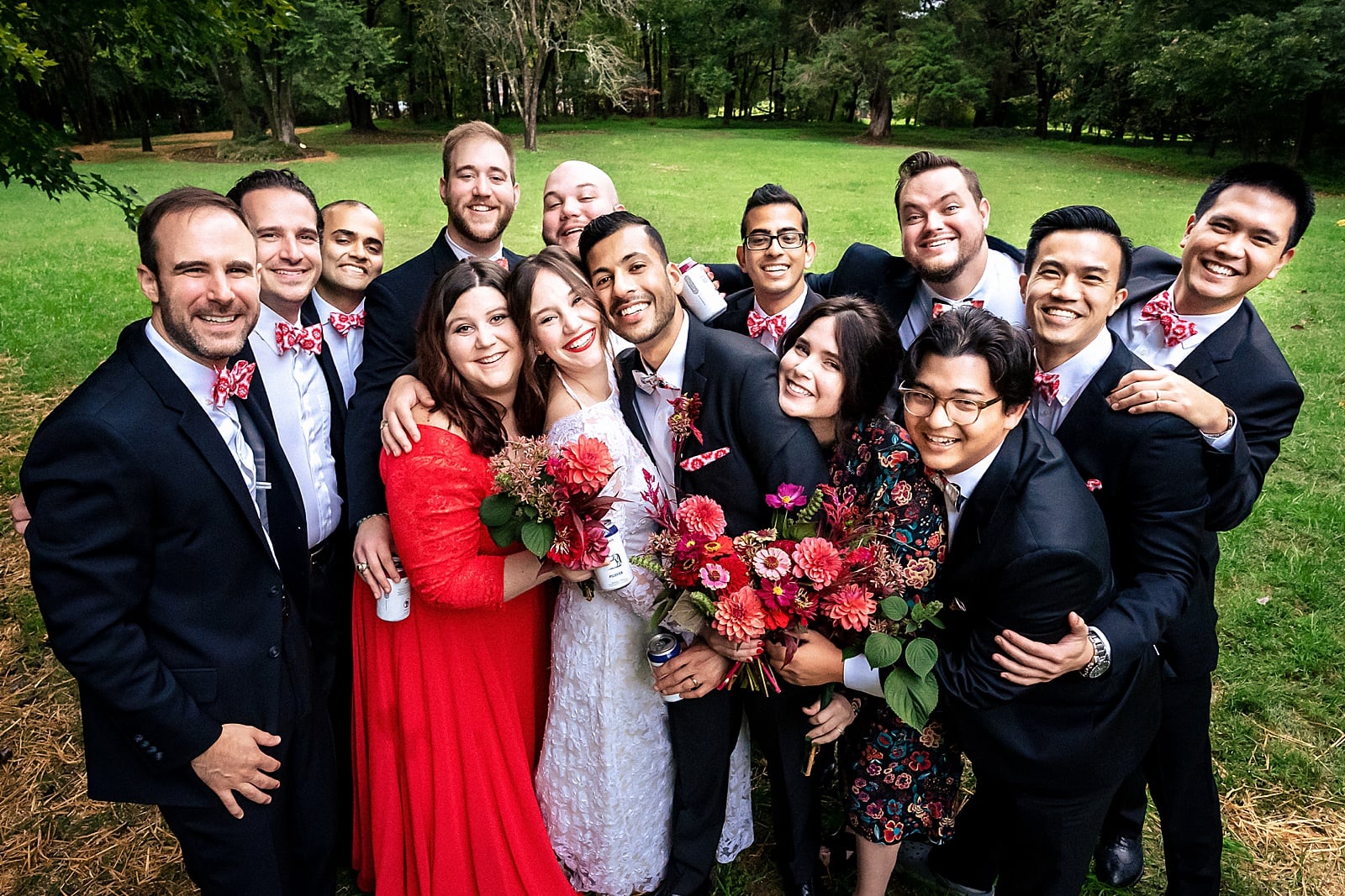 this couple had the most fun people in their wedding party!