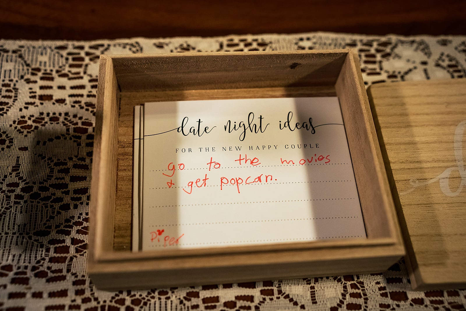 guest book idea: have your wedding guests give you date night ideas