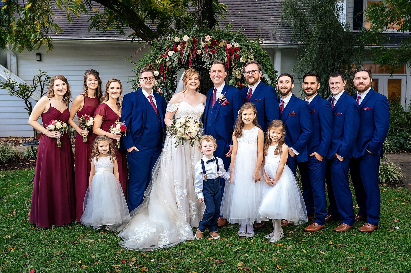 Wedding party style inspiration - blue and merlot