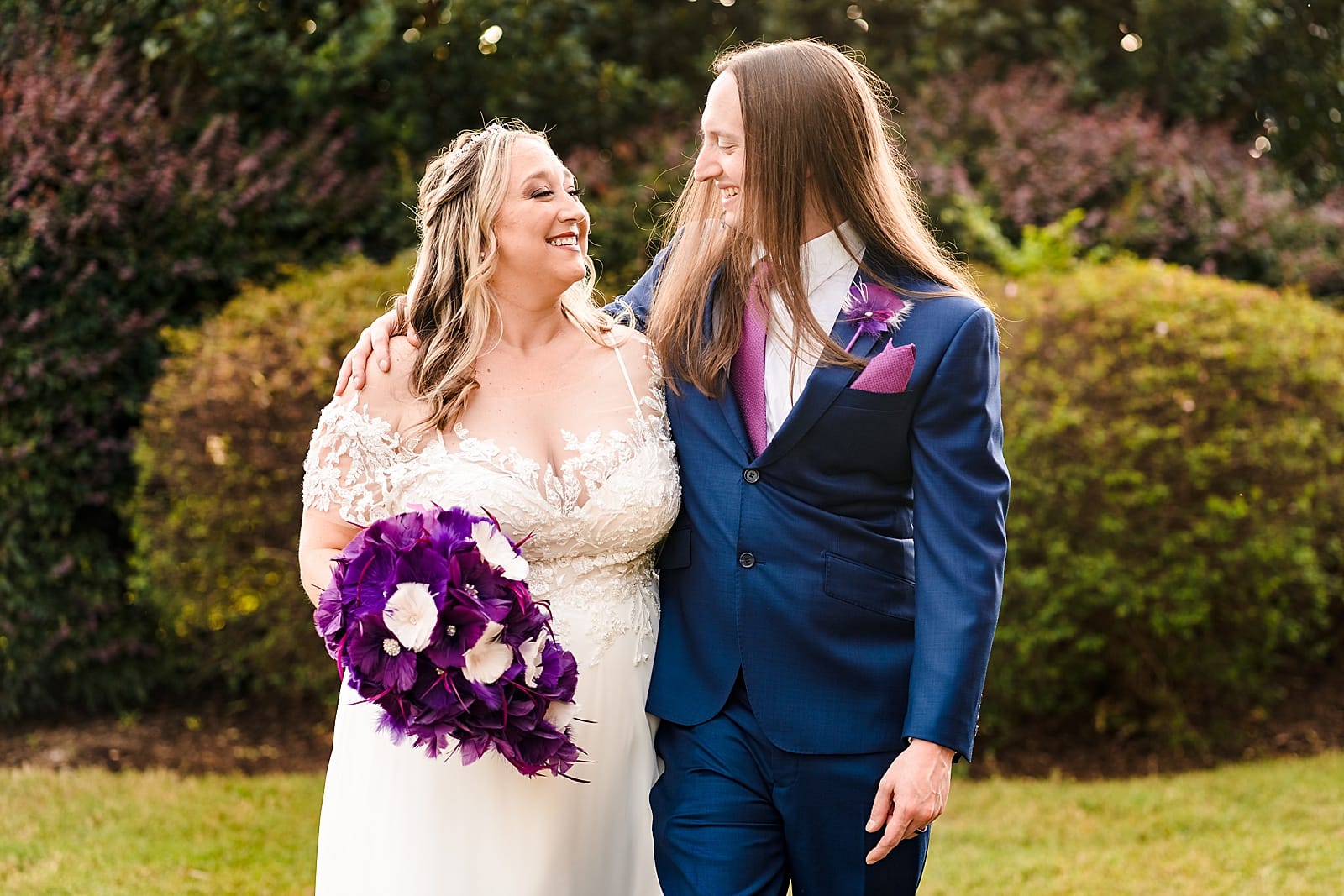 purple wedding details, plus size bridal inspiration