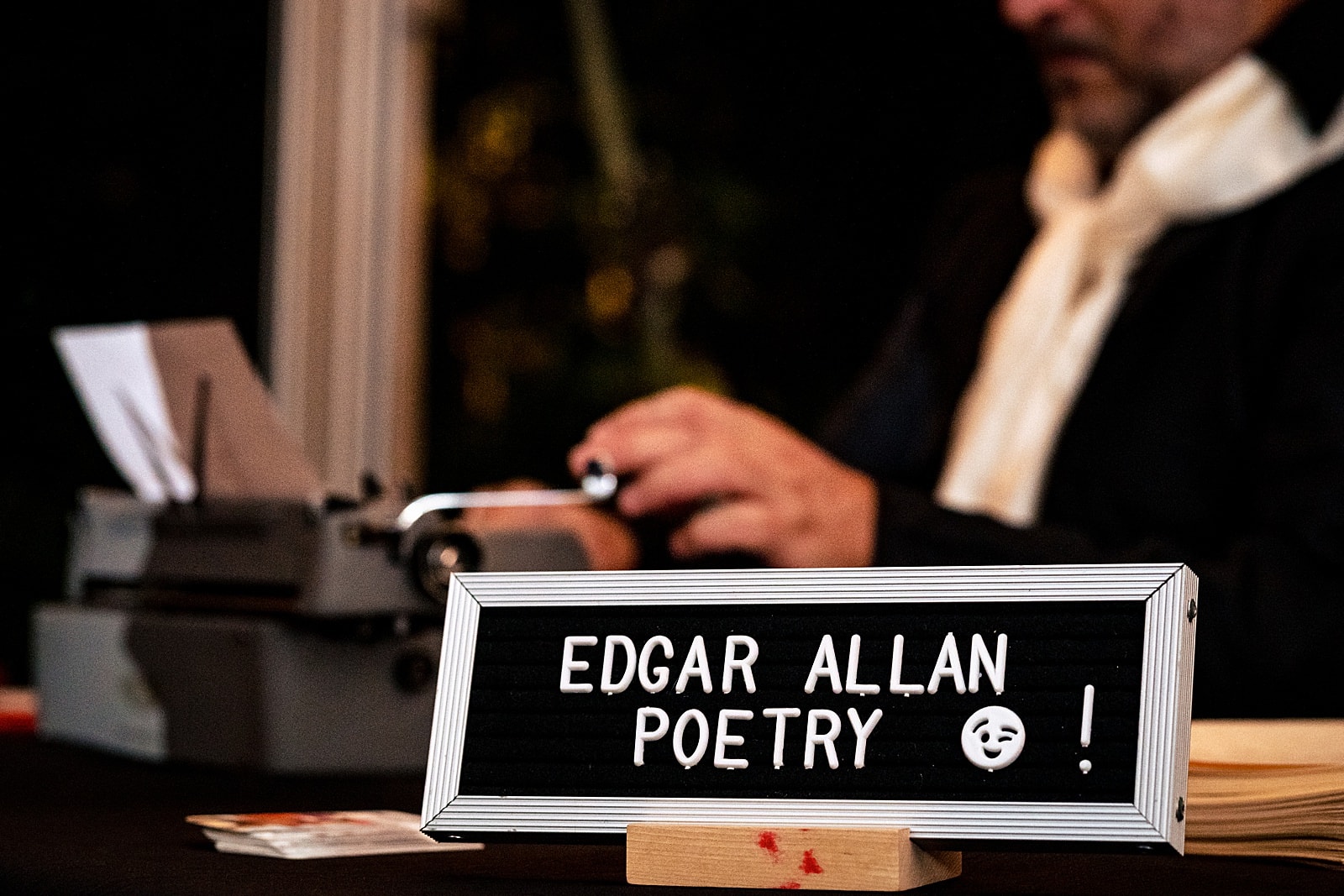 Edgar Allan Poe themed wedding with POEtry from Durham's Poetry Fox