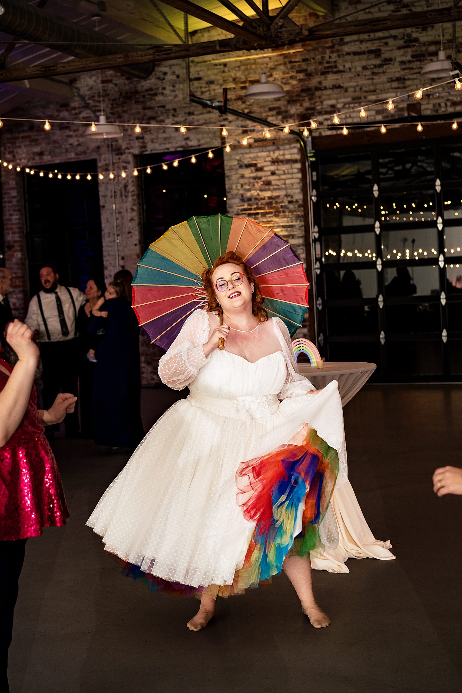 This bride had the most amazing rainbow wedding details
