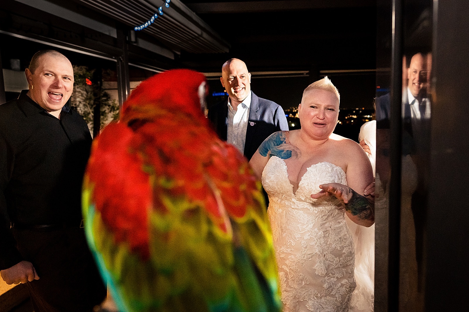 Merlot the parrot is an ambassador at the Hyatt Regency Grand Cypress in Orlando and he was a surprise guest at this destination wedding