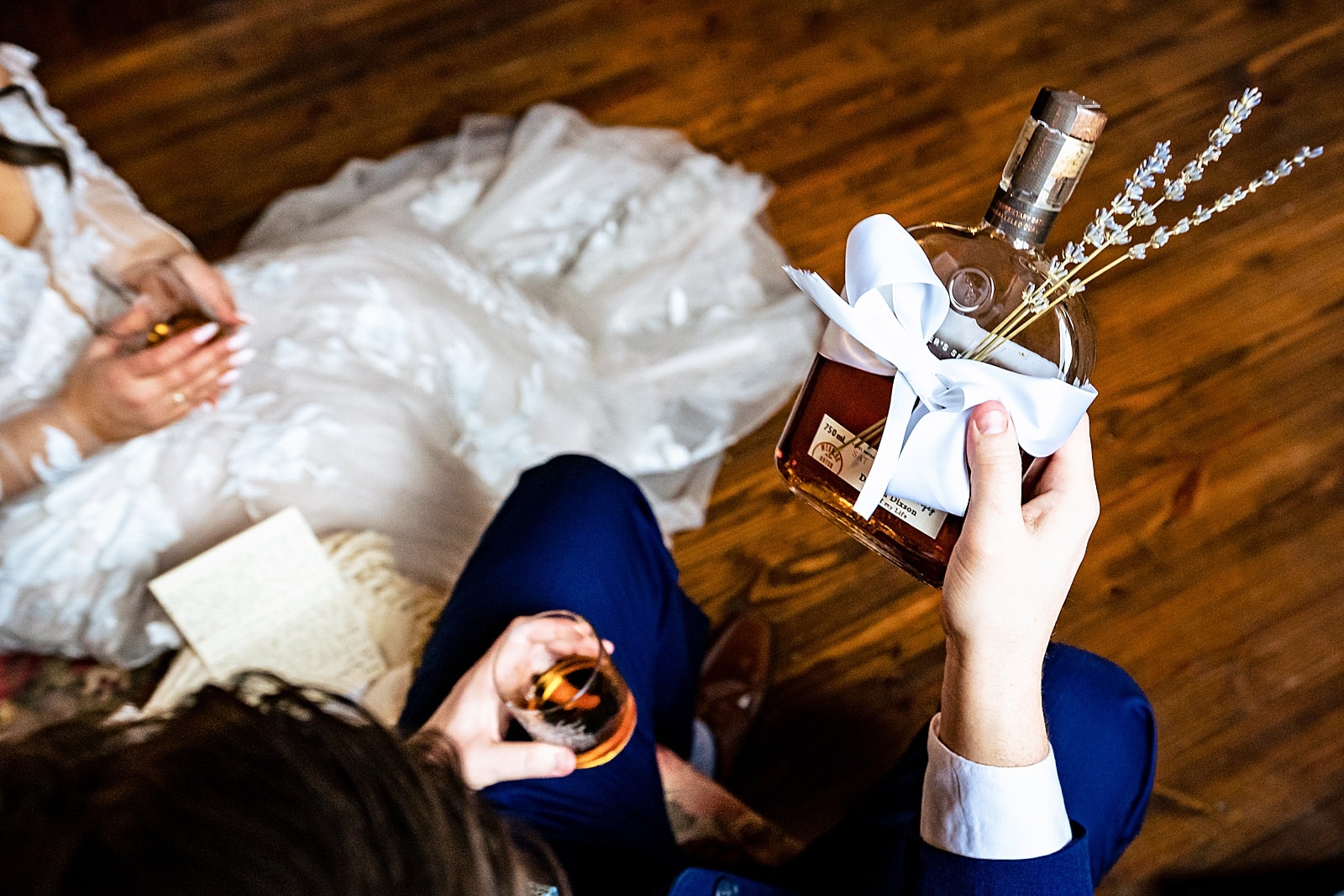 Couple exchanges letters and gifts before their wedding ceremony at Brick & Mortar Events in Clayton, NC