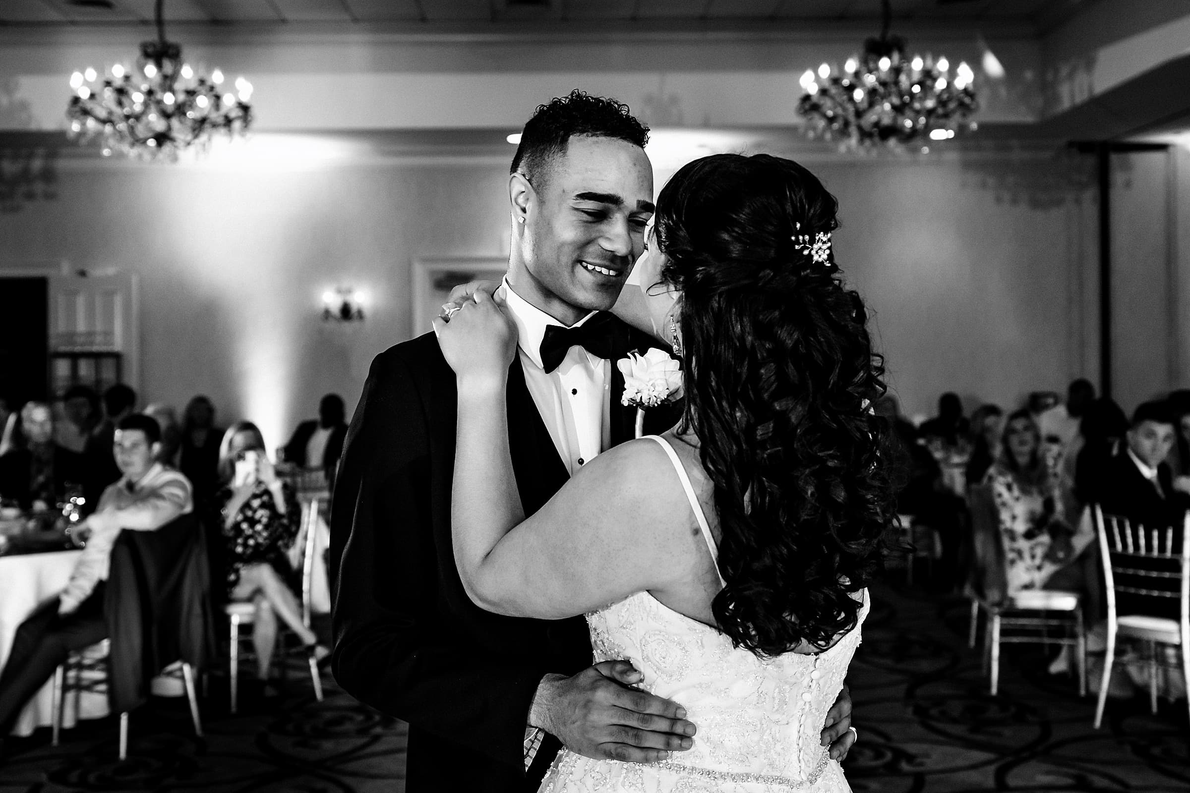 Couple shares their first dance as newlyweds at Brier Creek Country Club 