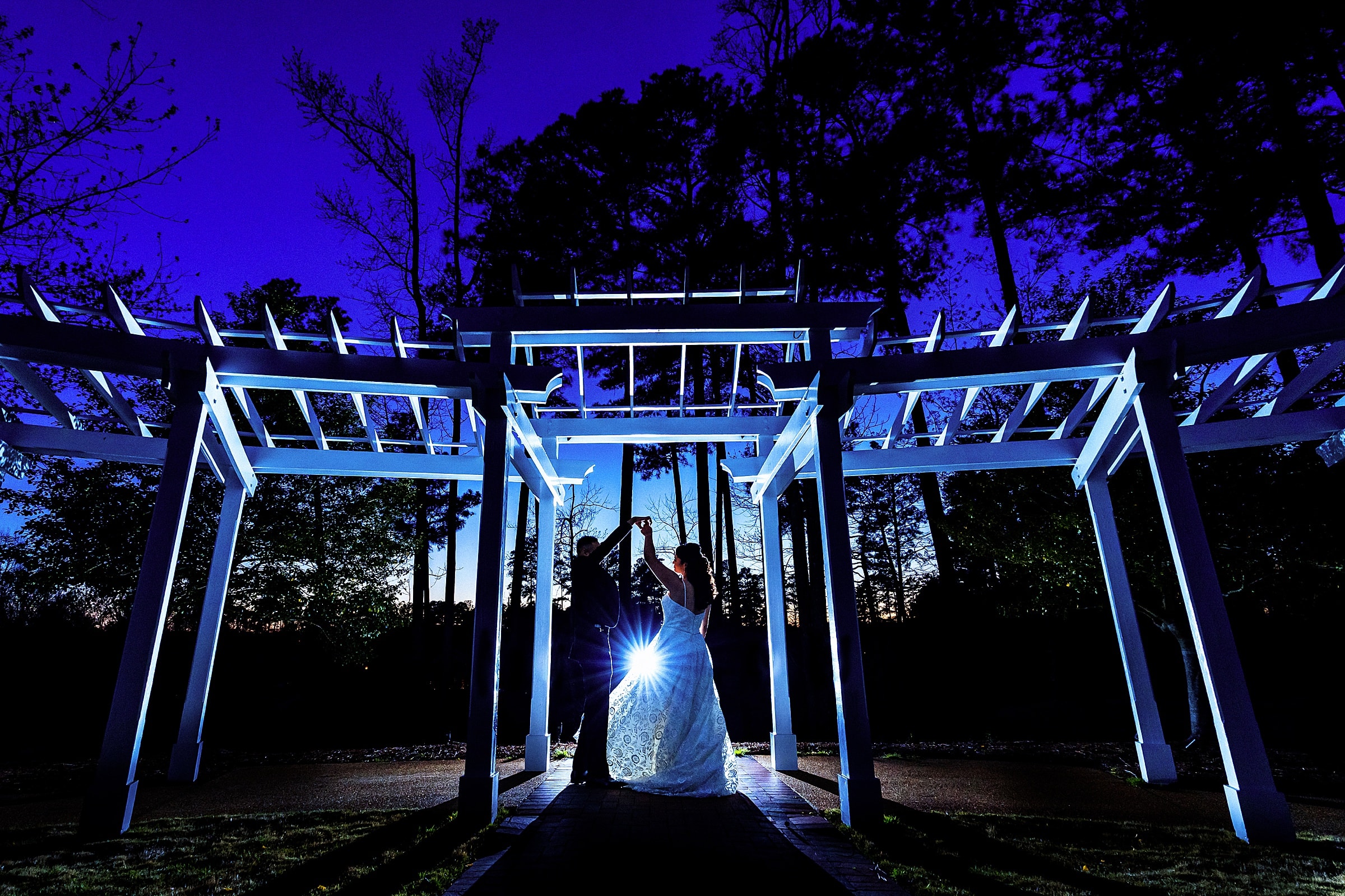 You've heard of golden hour, but you should make time for Blue Hour Portraits on your wedding day | photos by Kivus & Camera, Raleigh Wedding Photographers