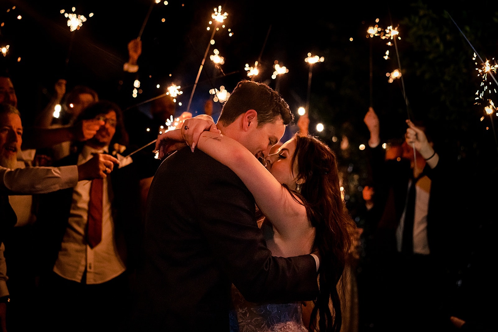 Sparkler exit at a misty mountain wedding outside of Asheville, NC | Photos by Kivus & Camera