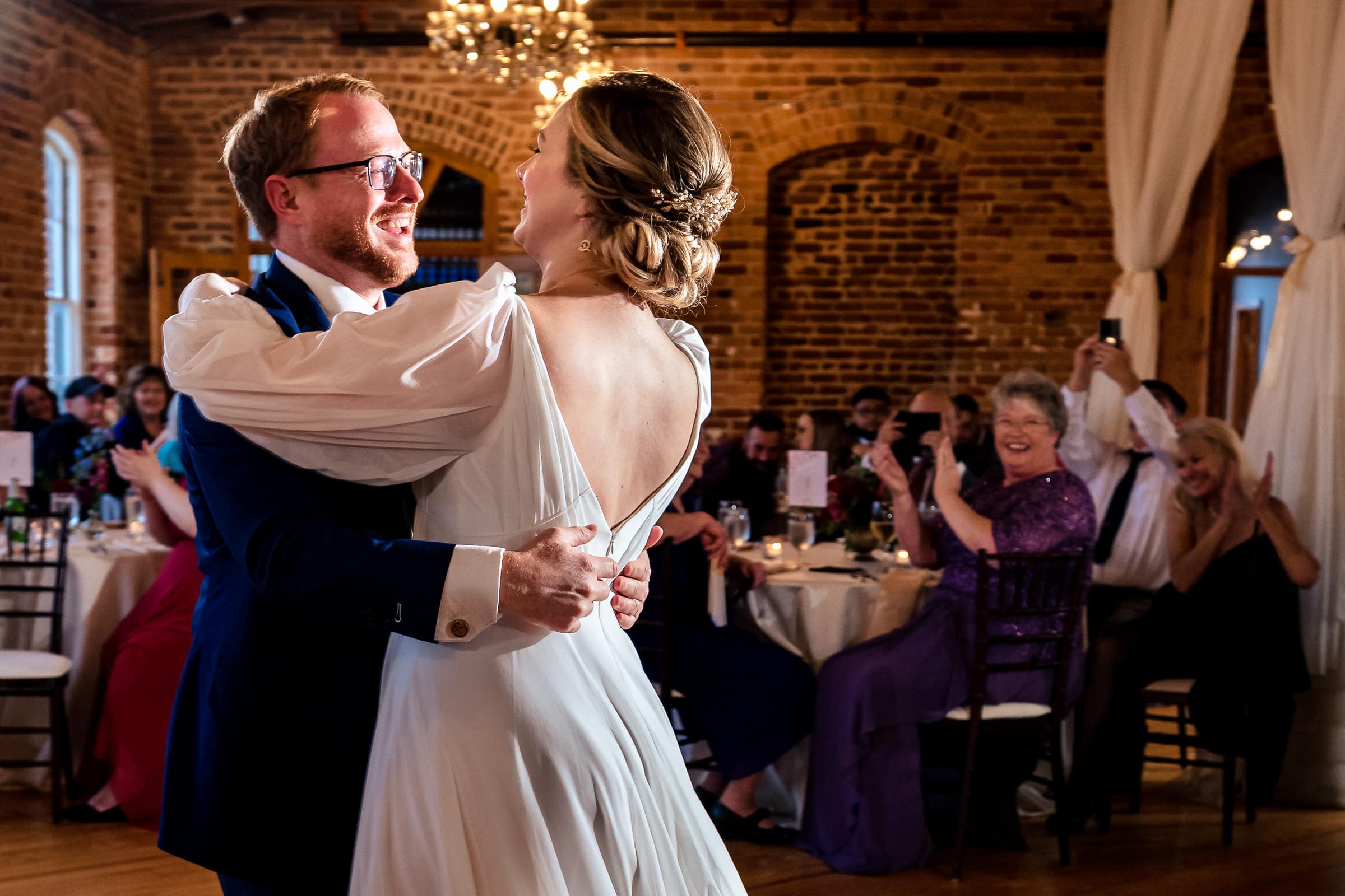 Couple's first dance at Melrose Knitting Mill | photos by Kivus & Camera